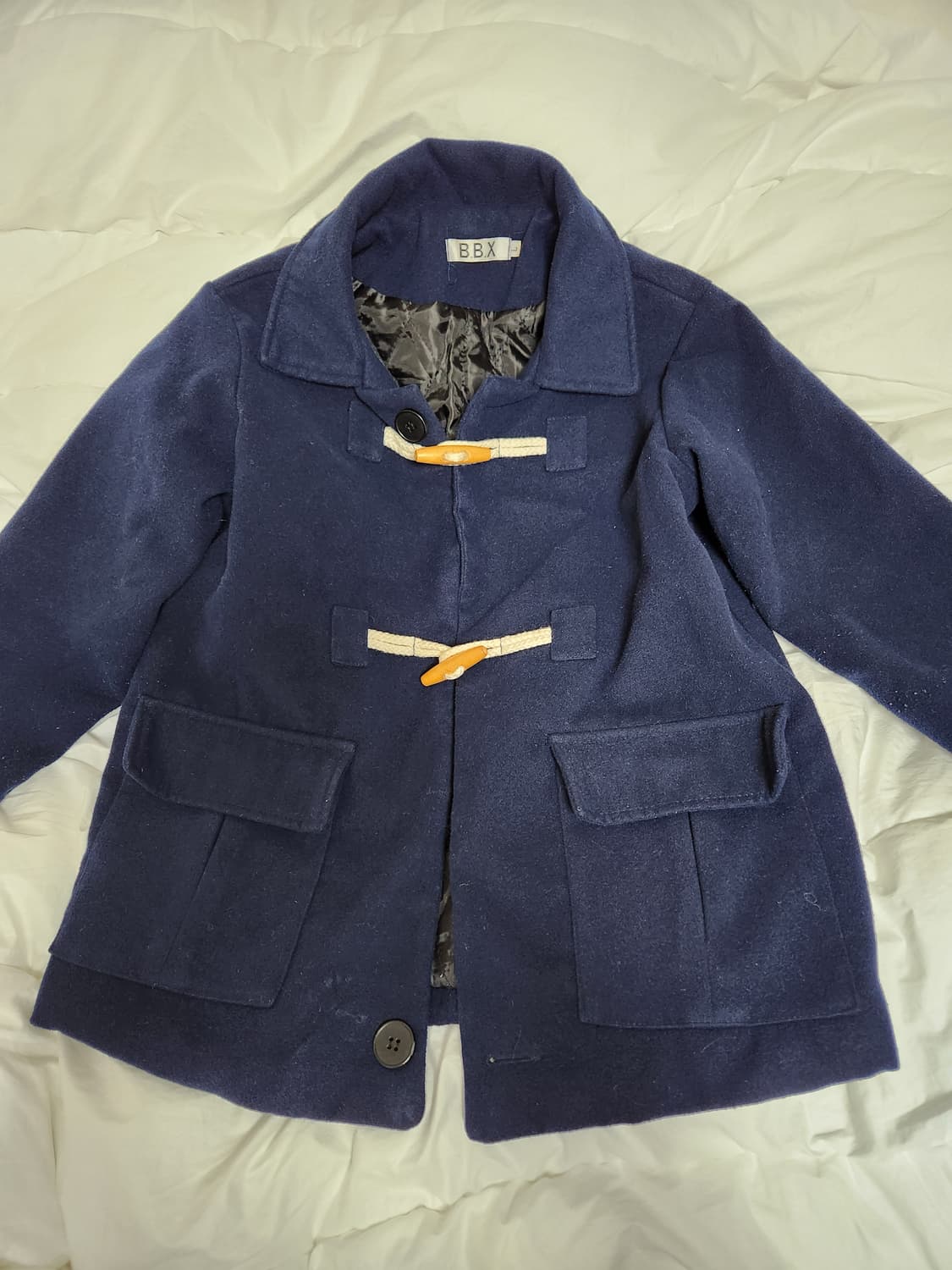 모리걸 빈티지 네이비 떡볶이 코트 상품이미지1