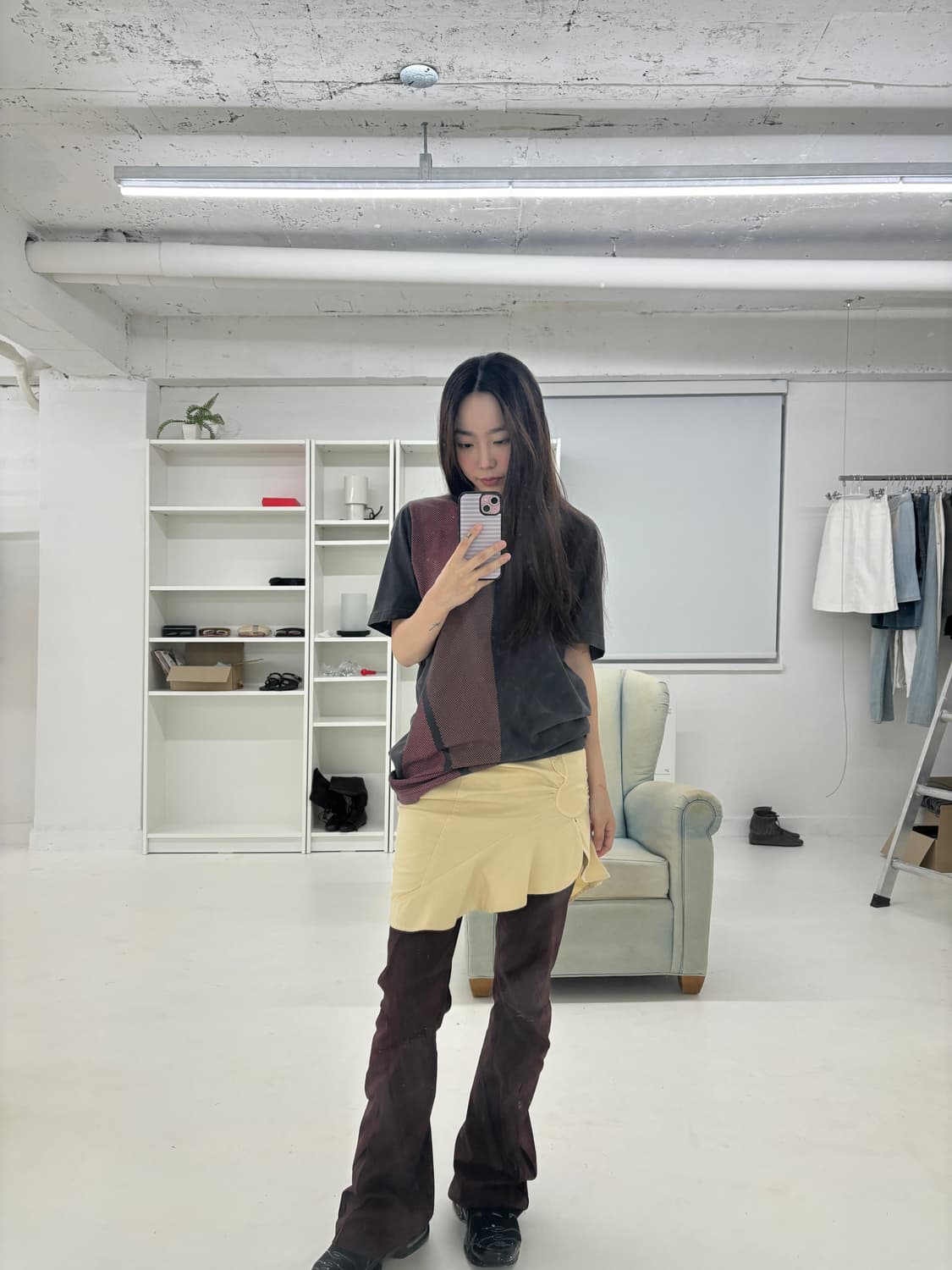 Armani cotton unbalance skirt 상품이미지4