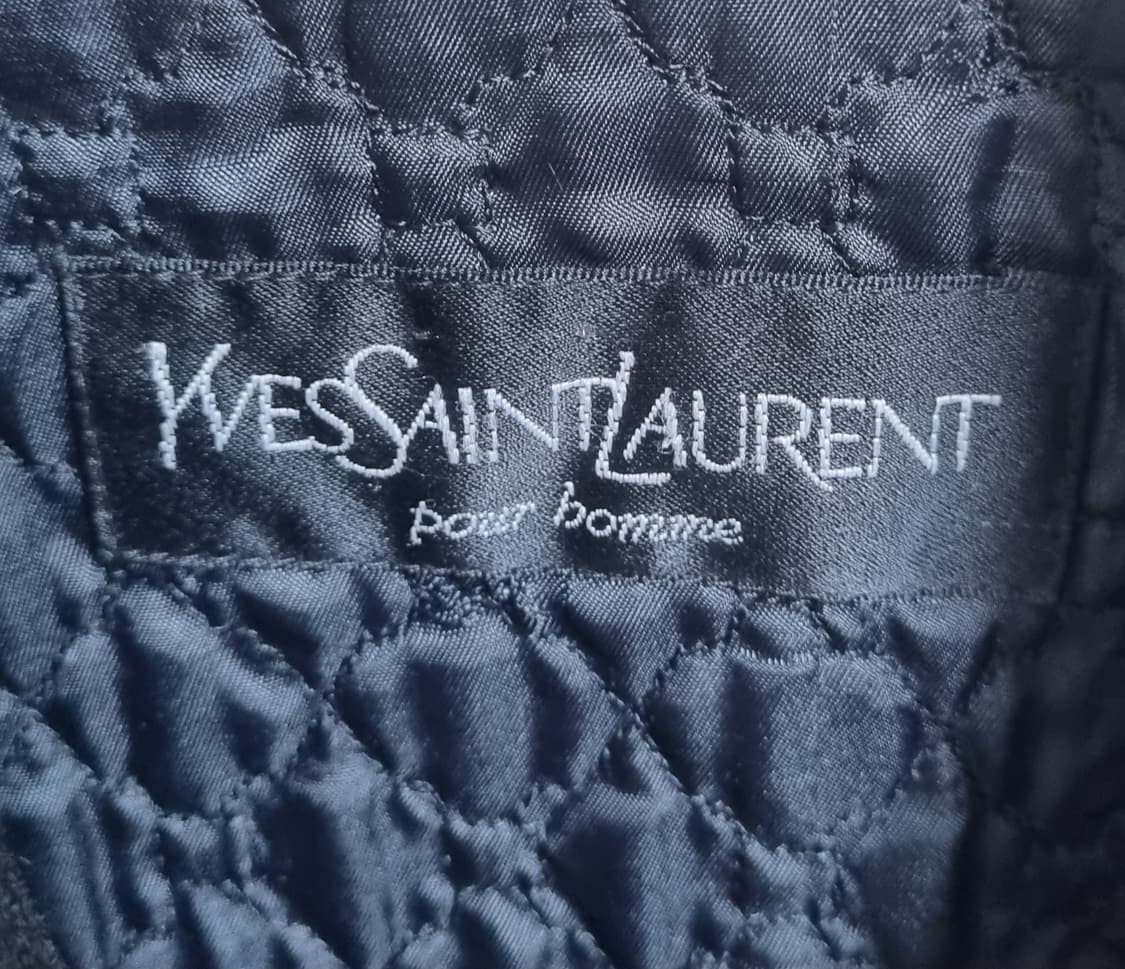 오버핏 XL ) 입생로랑 빈티지 블랙 코트  상품이미지4