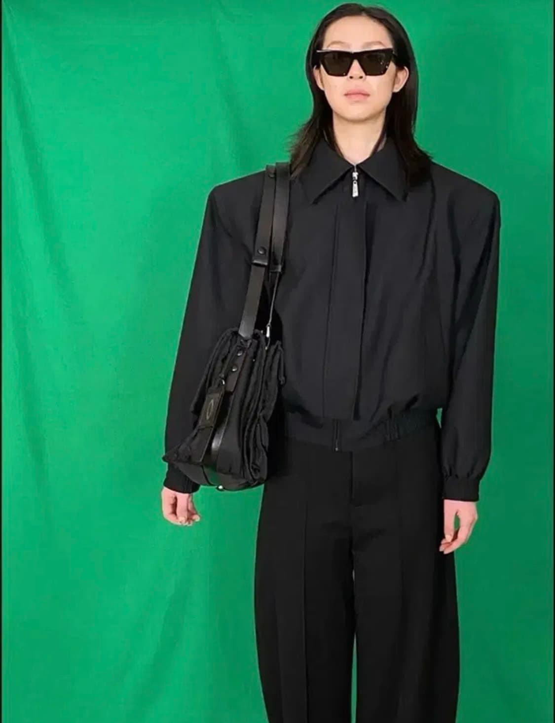 (S) Fax Copy Express 크롭 숄더 봄버 상품이미지9