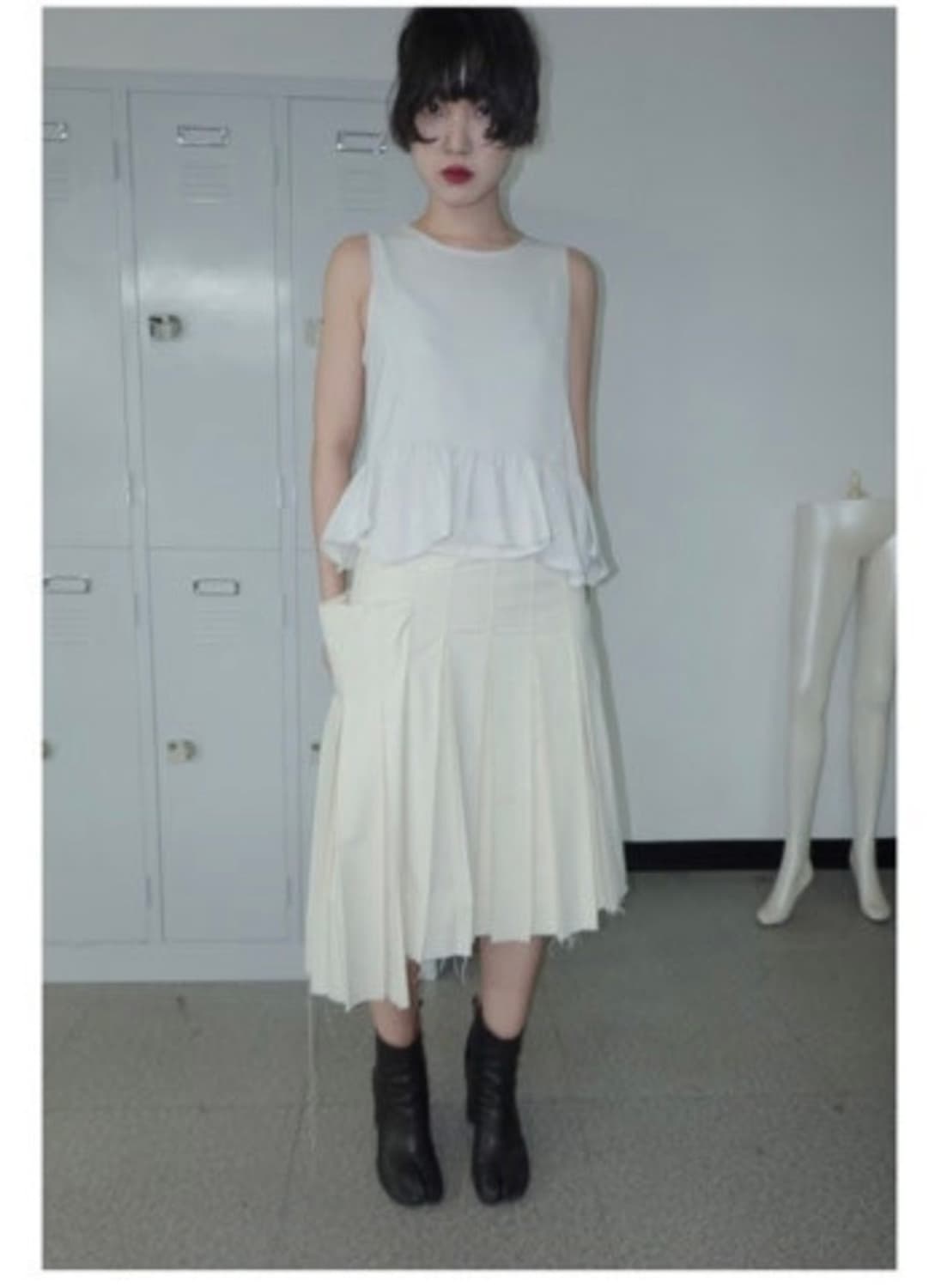 에옹쓰  해비타트 언발란스 플리츠 스커트 2사이즈 habitat 상품이미지1