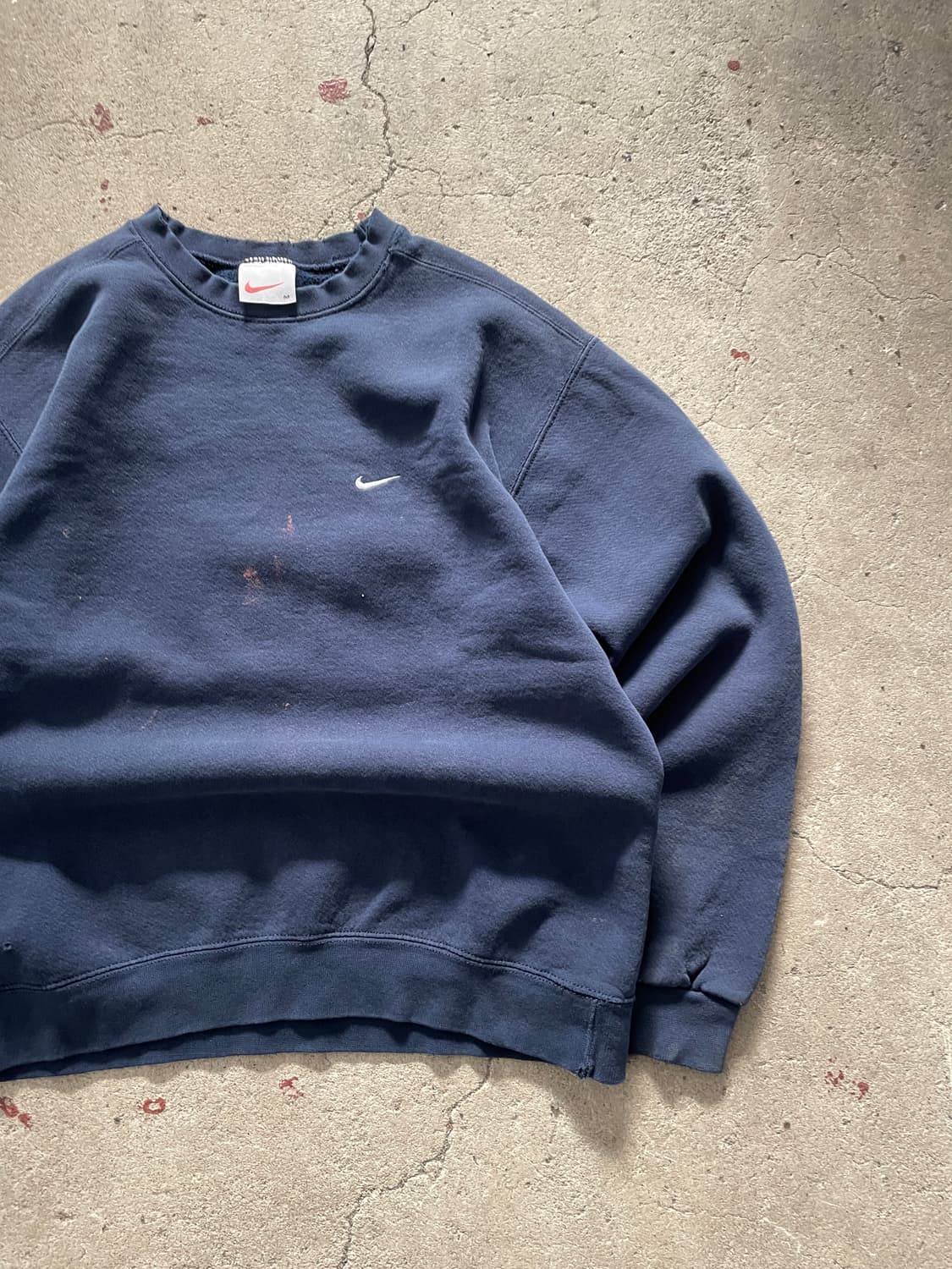 90s Nike Small Swoosh Faded Navy Sweat 상품이미지5