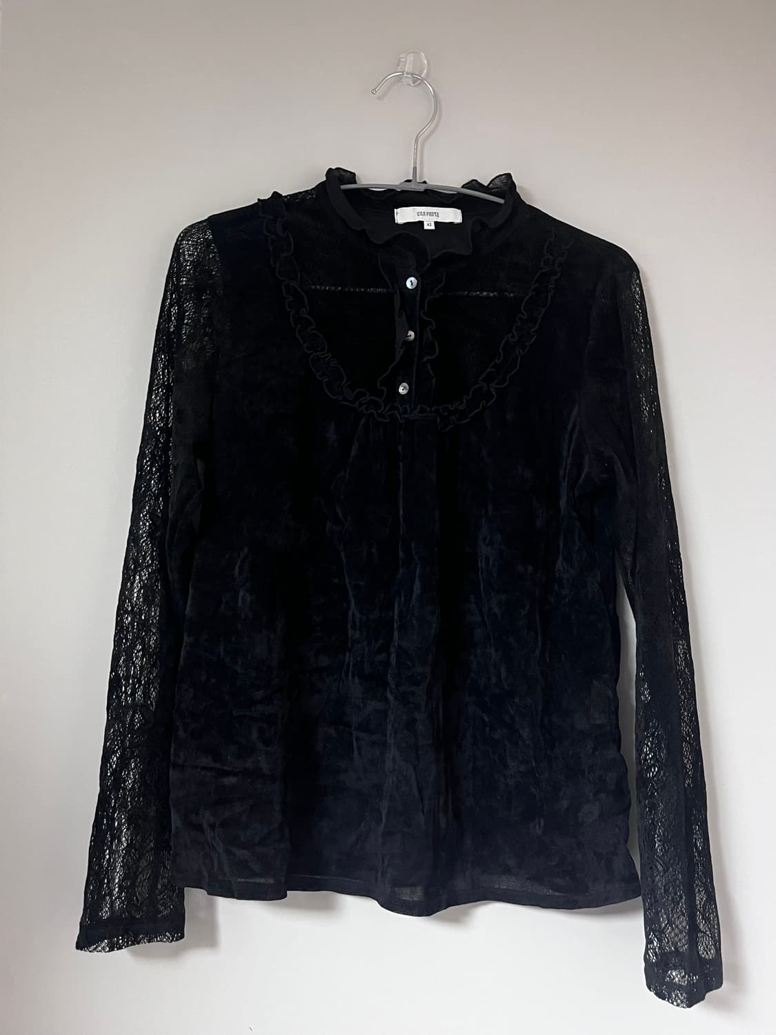 벨벳 레이스 고스 고딕 공겜 갸루 롱슬리브 긴팔 상품이미지2