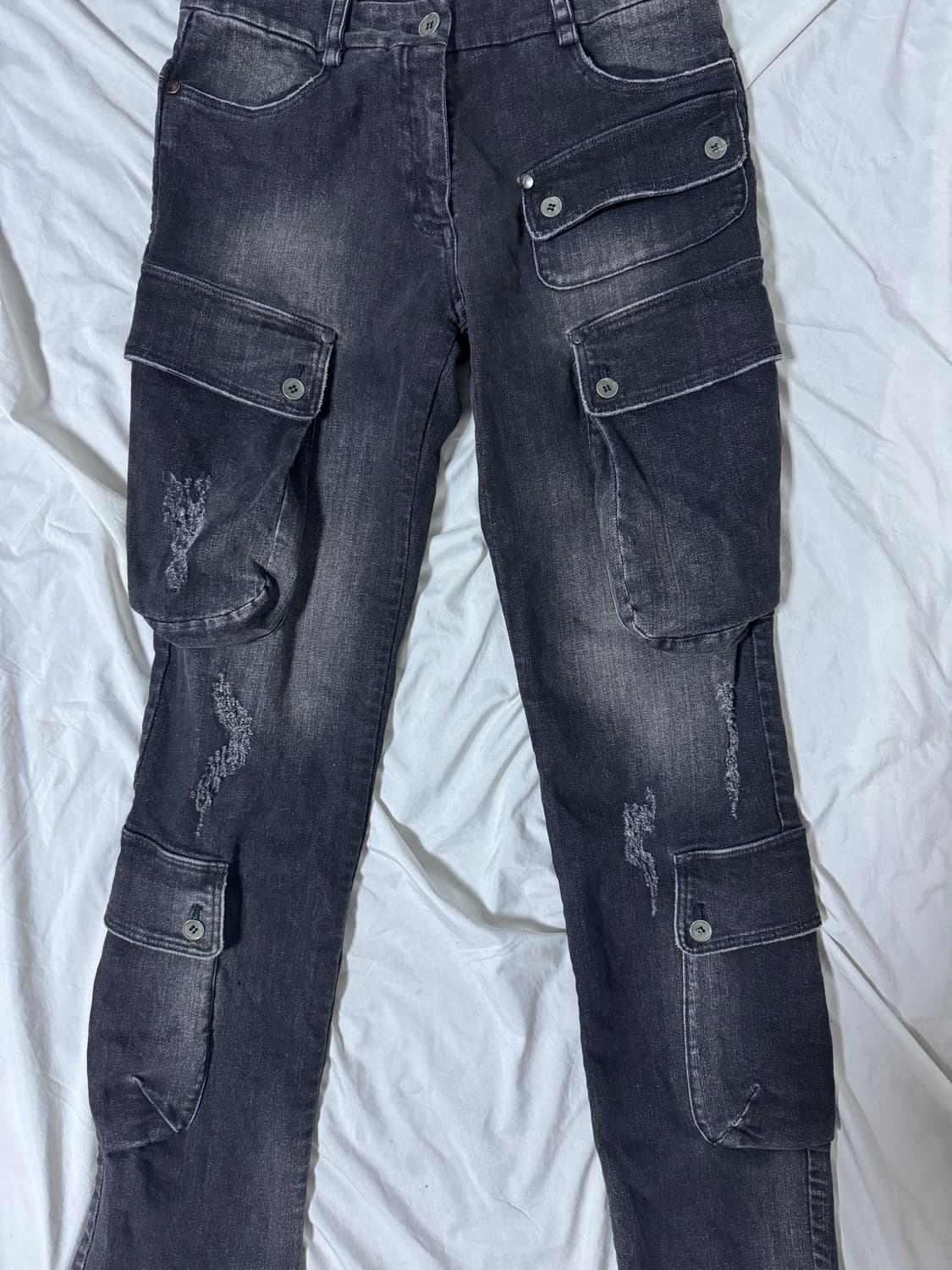 Masnada 슬림핏 데님 카고 팬츠 빈티지 상품이미지3