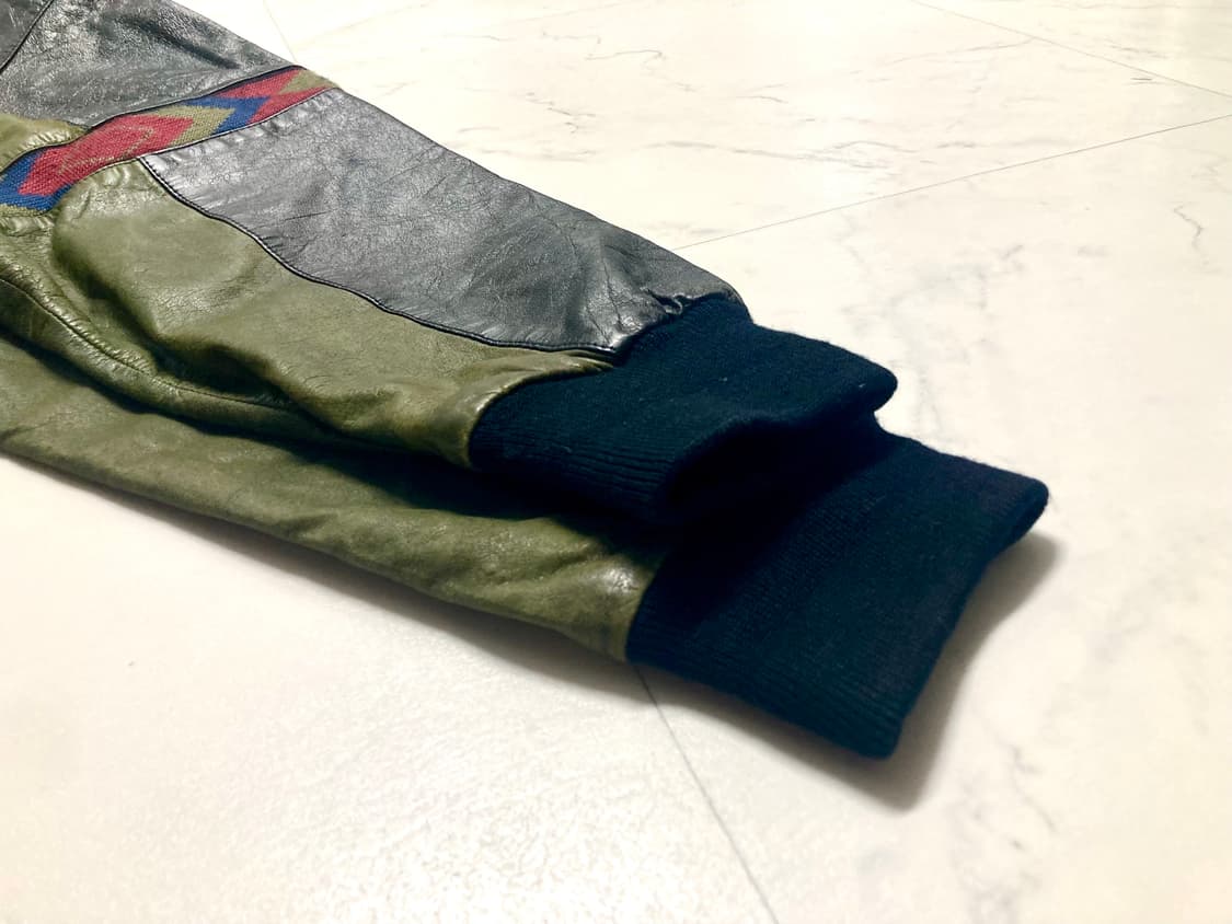 90s 아들러 나바호 리얼 레더 봄버 가죽 자켓 105-110 상품이미지5