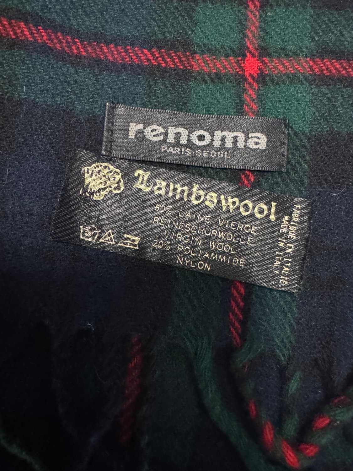 레노마 renoma 램스울 체크 머플러 상품이미지3