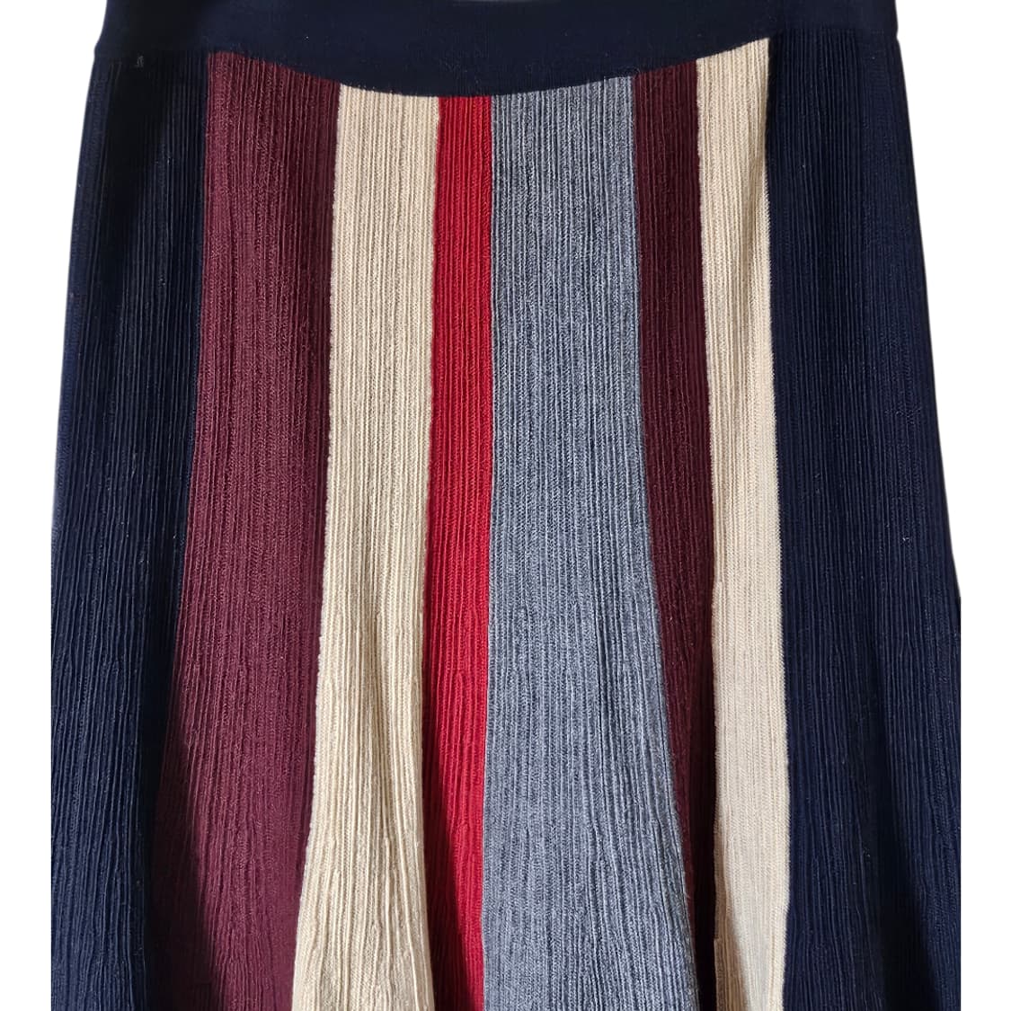 헤지스 니트 플리츠 미디 스커트 55 | 배색 스트라이프 상품이미지5