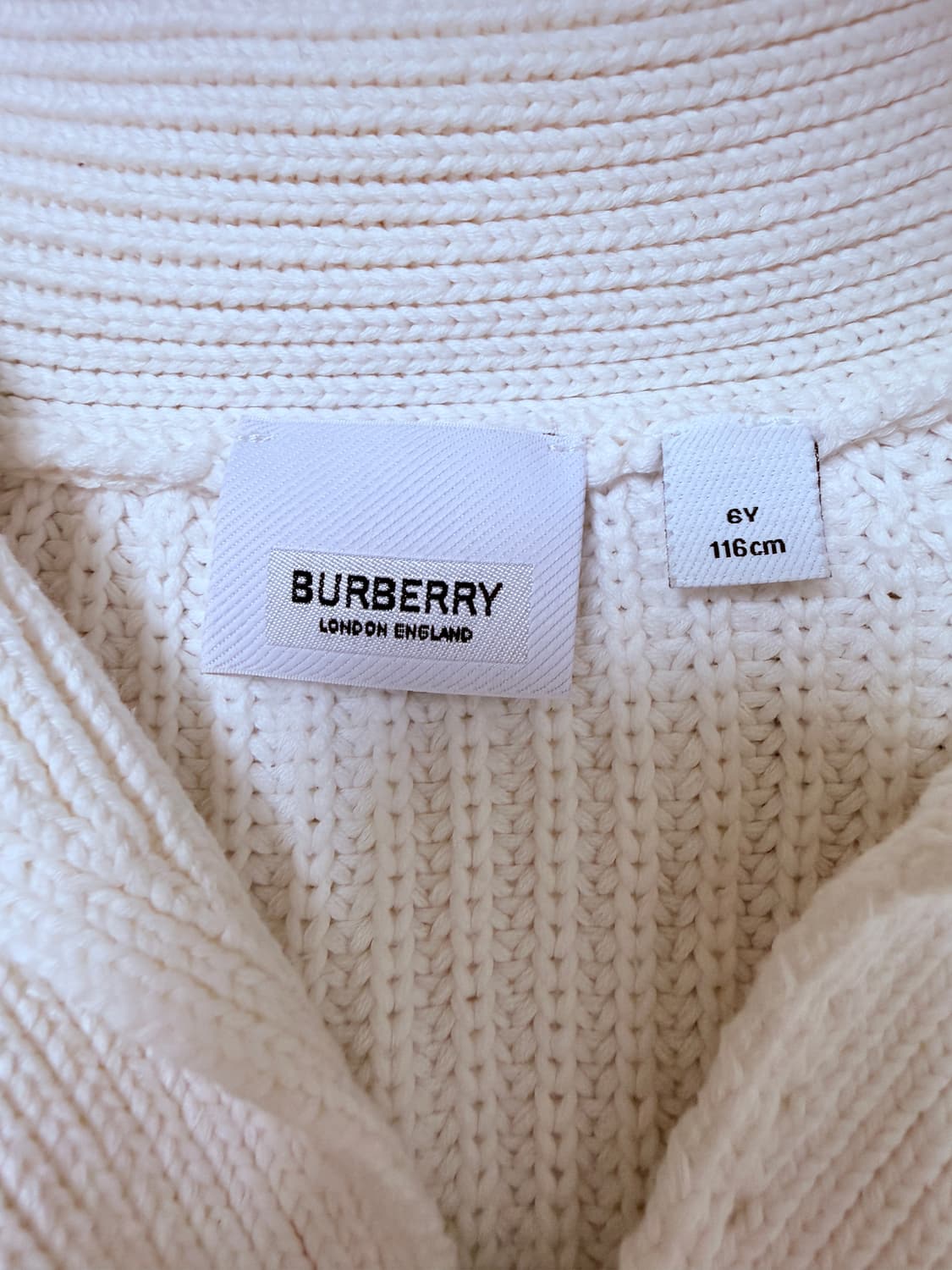 버버리(BURBERRY) 키즈 니트 가디건 아이보리 6Y 상품이미지5