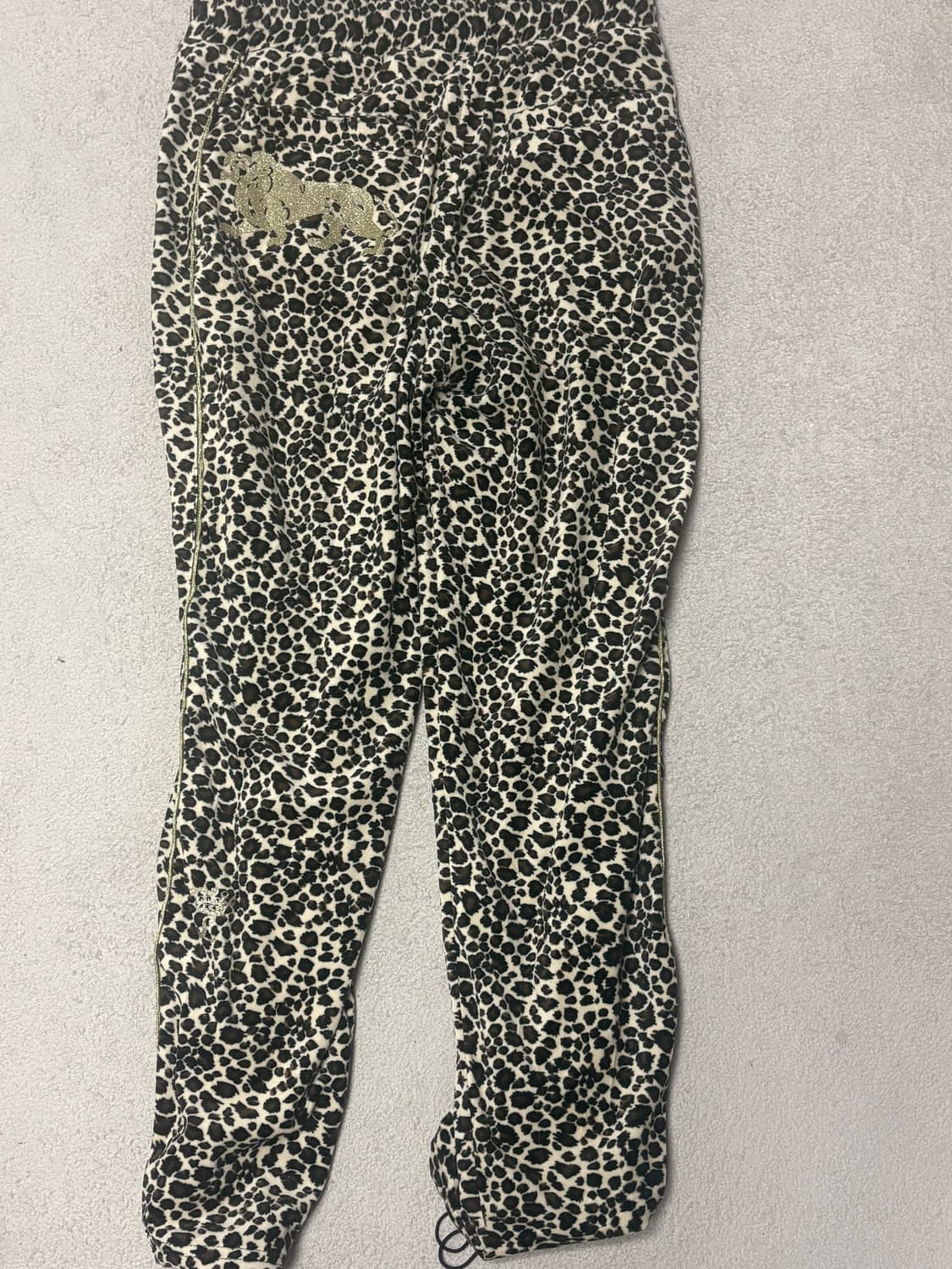 벨벳 레오파드 호피 론즈데일 대장급 사자로고 골드자수 포인트 y2k팬츠 상품이미지2