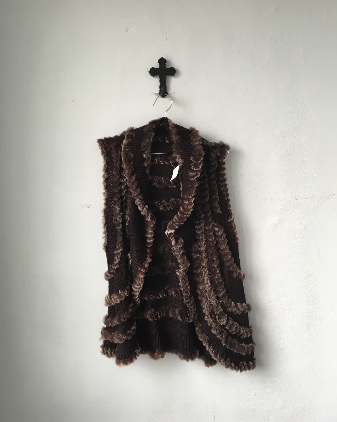 Fur trimming knit open vest 상품이미지2