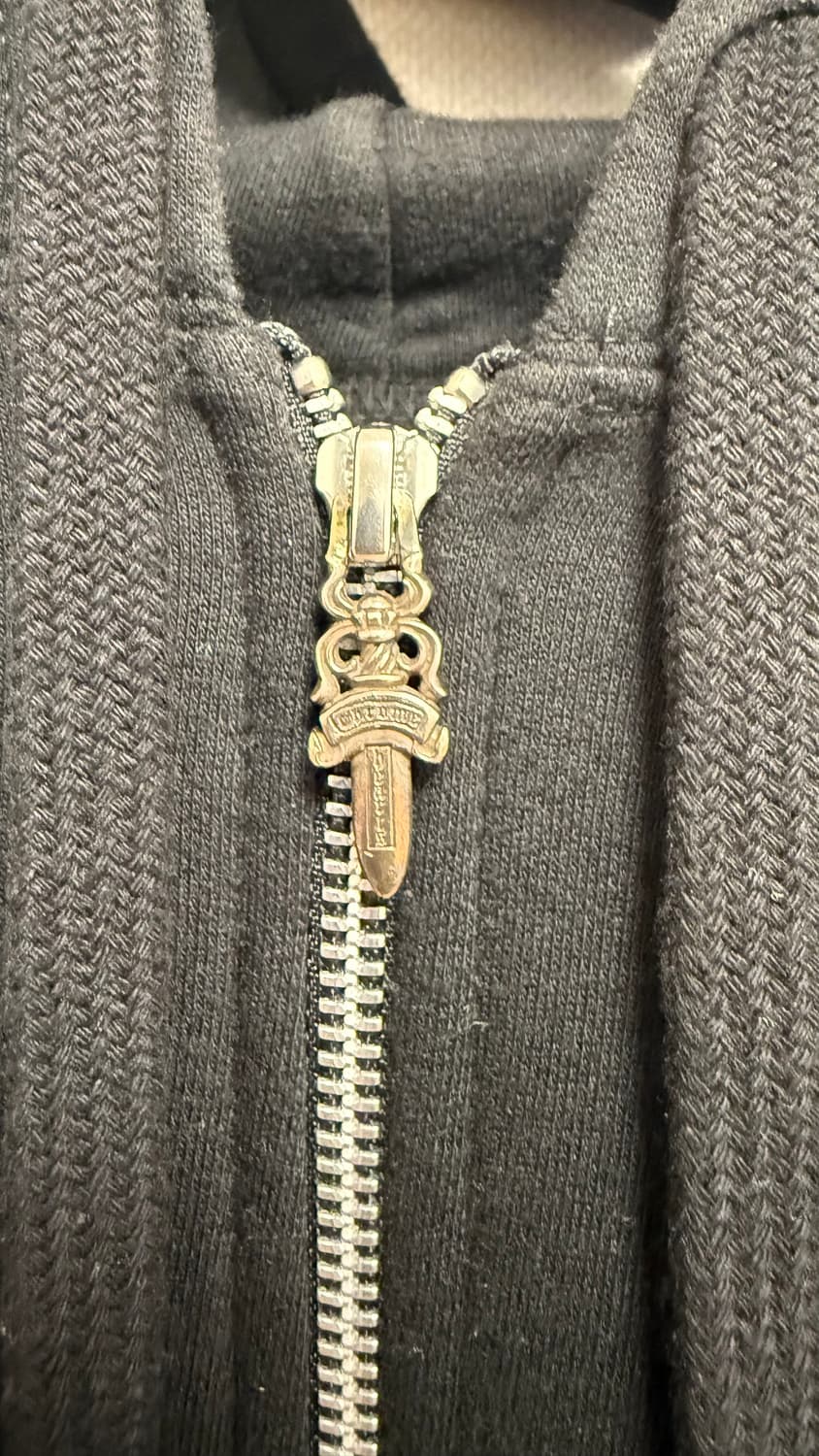 [XL] 크롬하츠 홀스슈 플로랄 헤비웨이트 후드집업 블랙 상품이미지4