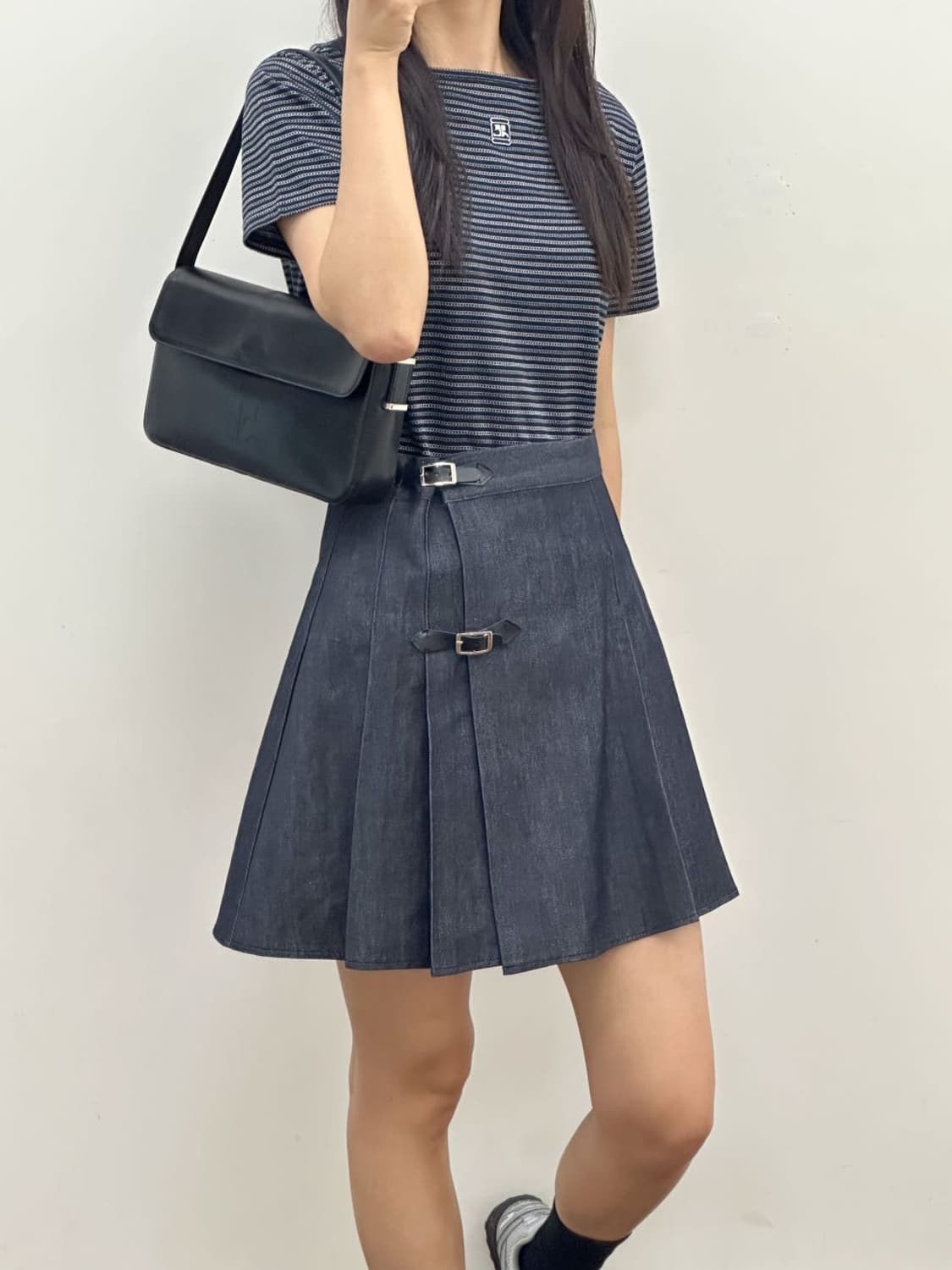 courreges / 꾸레쥬 스트라이프 스퀘어넥 반팔 티셔츠  상품이미지7