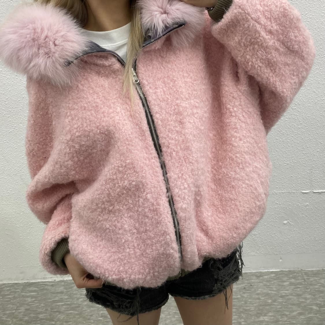 재팬 카모 딸기우유맛 울프죠 리버시블 후드 점퍼 상품이미지2