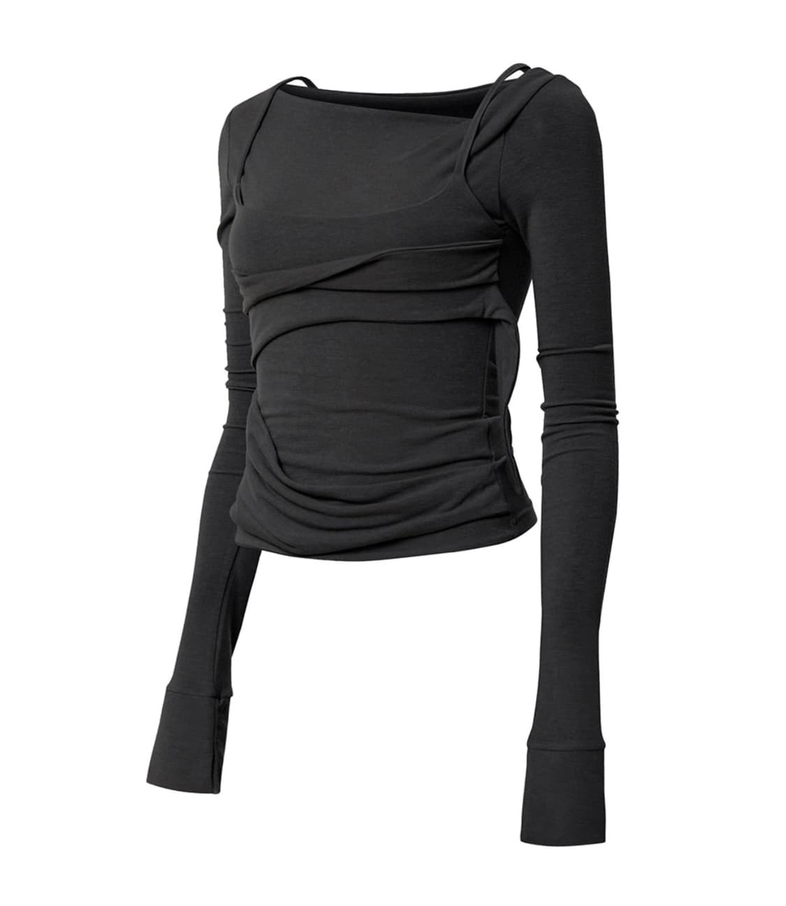 flareup 플레어업 레이어드 뷔스티에 롱슬리브 블랙 상품이미지4