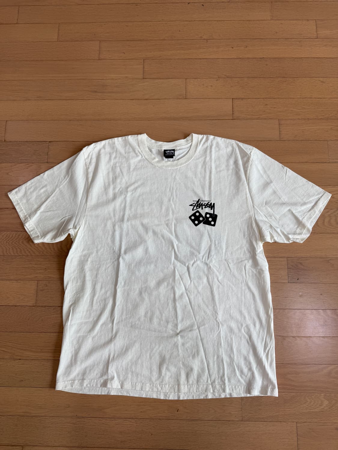[XL] stussy 스투시 다이스 피그먼트 다이드 반팔 티셔츠 내츄럴 상품이미지1