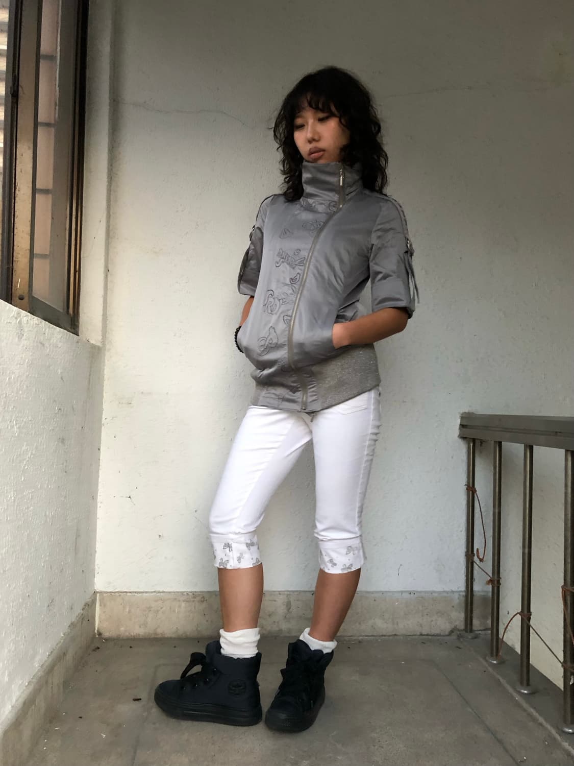 PASSARDI 파사디 자수 반팔 집업 상품이미지2