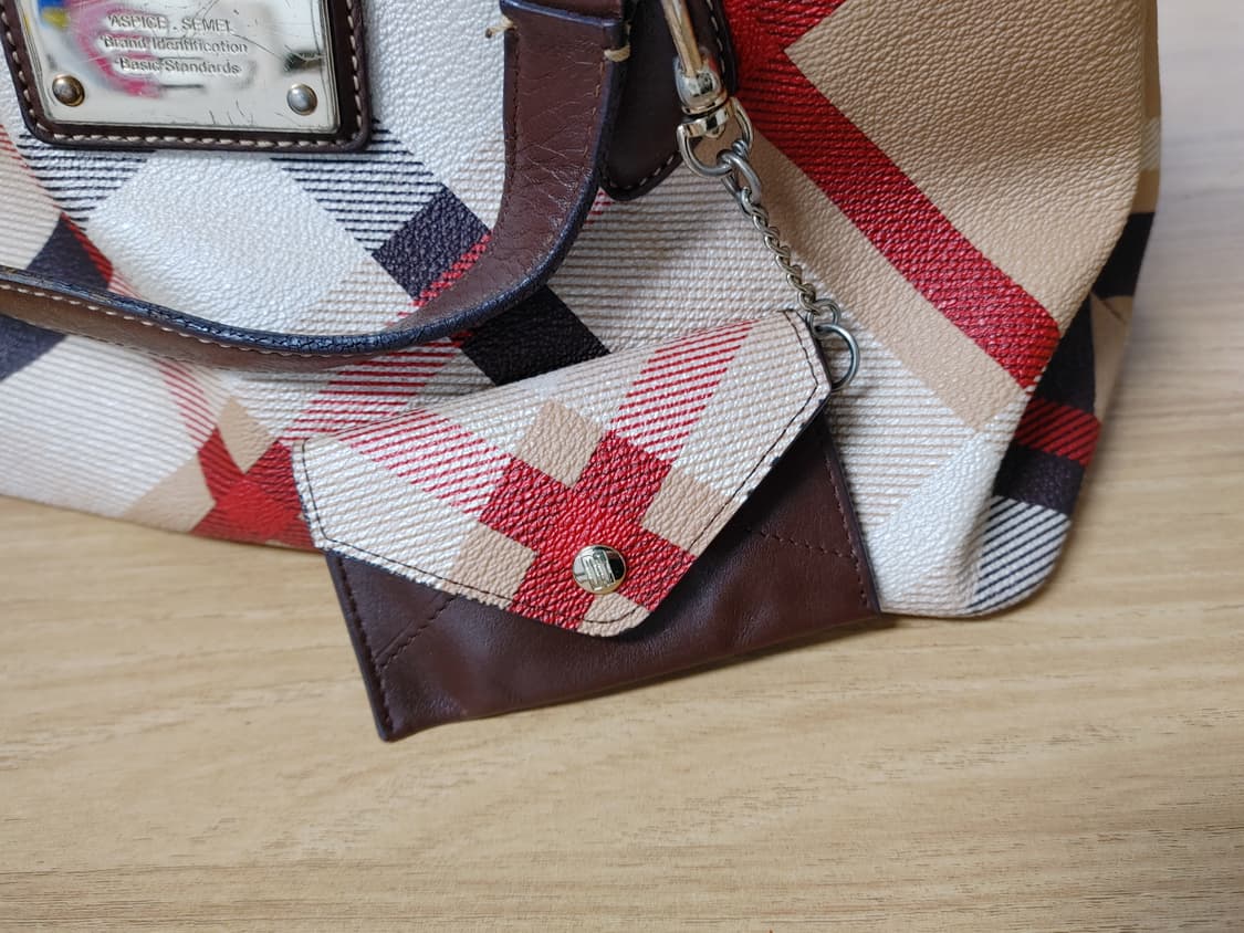 DAKS 닥스 소가죽배색 체크무늬 토트백 상품이미지5