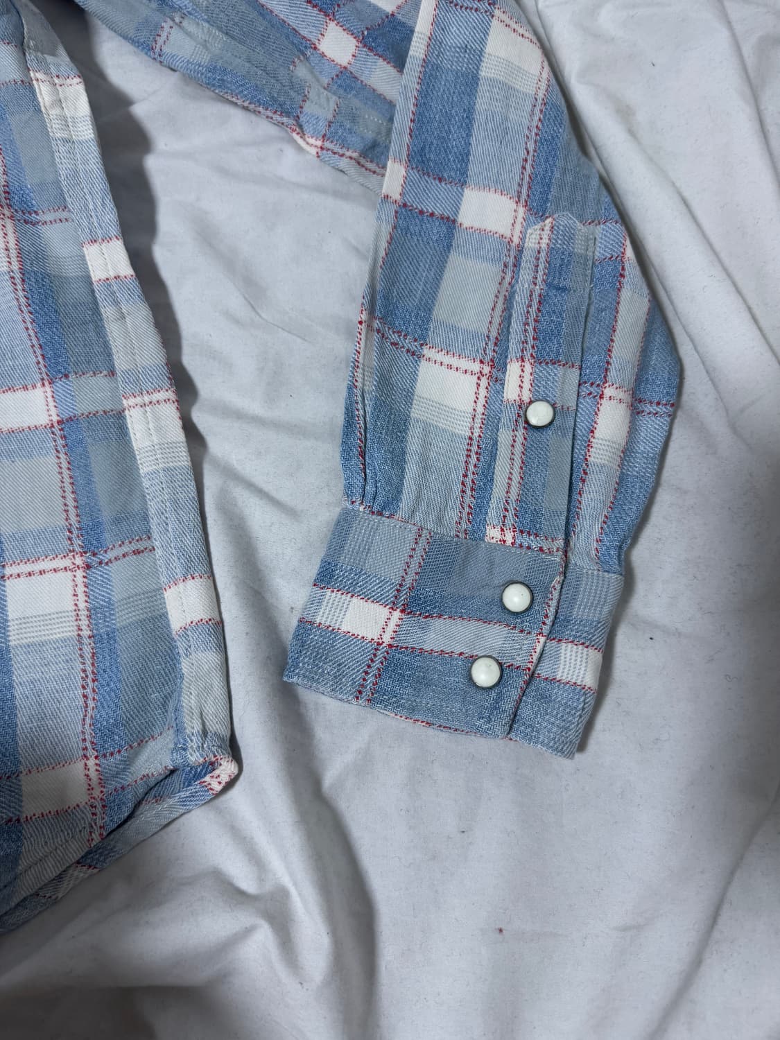 블루 블루 인디고 다이 체크 웨스턴 셔츠 상품이미지4