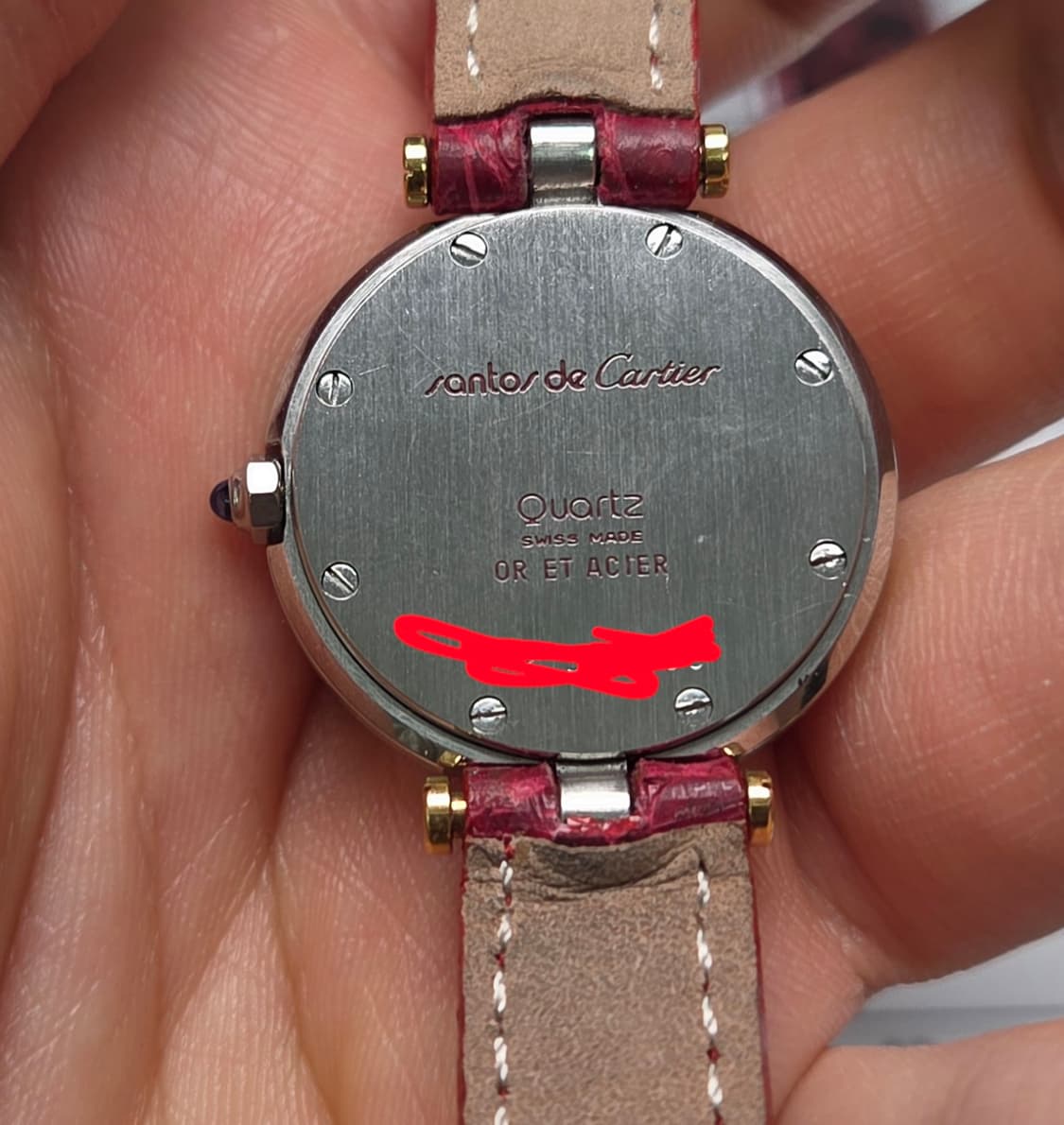 까르띠에 산토스 원형 오리지널 실버로만 블루핸즈 18K콤비 여성용 (감정 상품이미지6