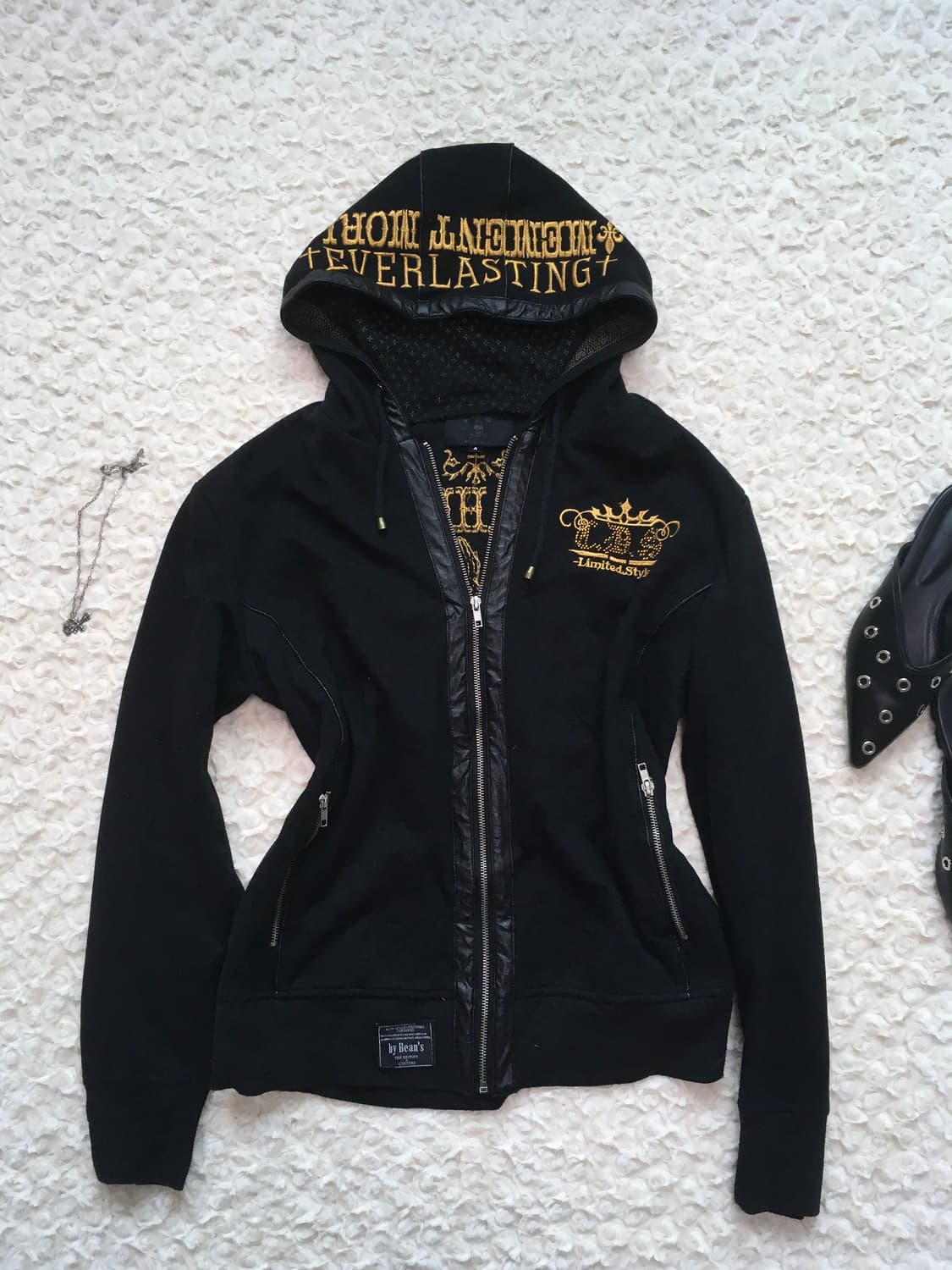 C.B.S handwork punk beads leather hood z 상품이미지8
