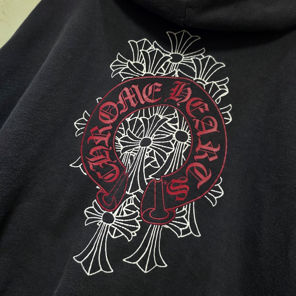 크롬하츠 레드 홀스슈 세메터리 헤비웨이트 후드집업 L  상품이미지3