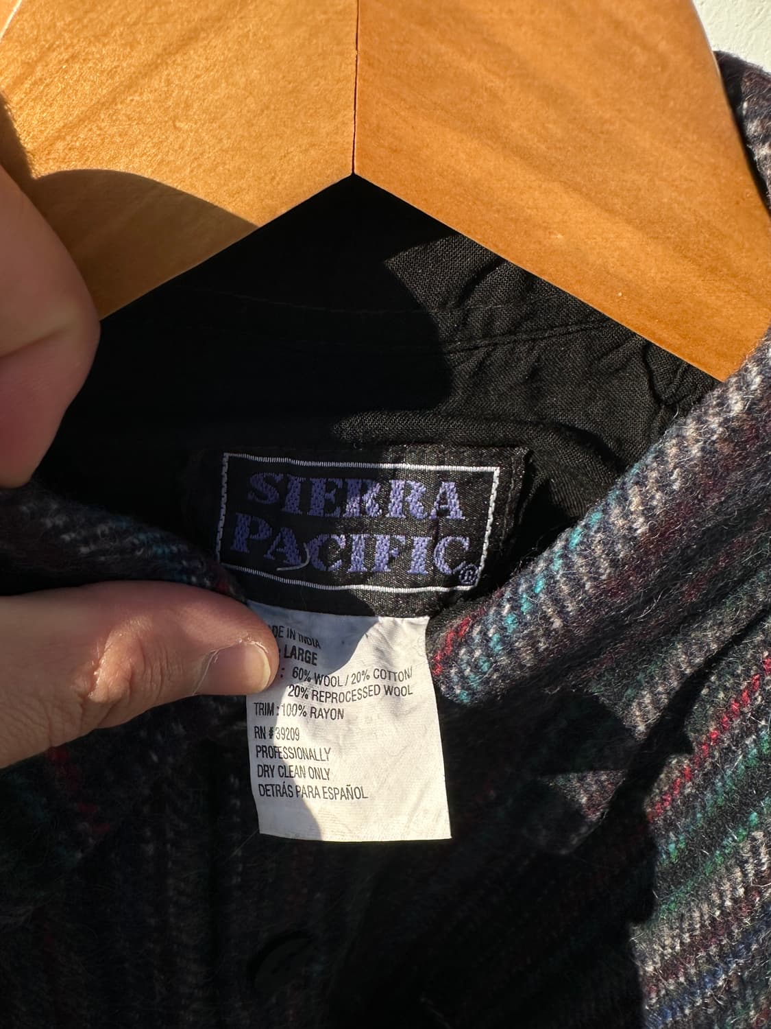 [XL] 90s 시에라퍼시픽 스트라이프 체크 울 셔츠 자켓 상품이미지6