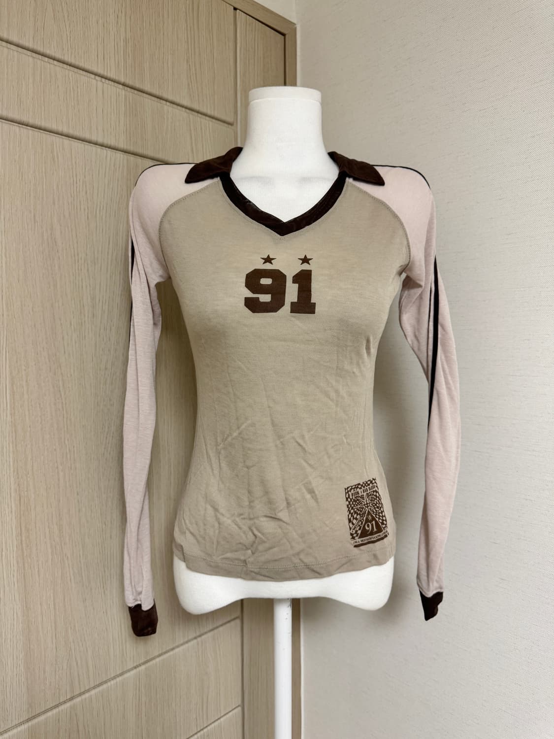 배드블러드) 카라 져지 긴팔 티셔츠 상품이미지2