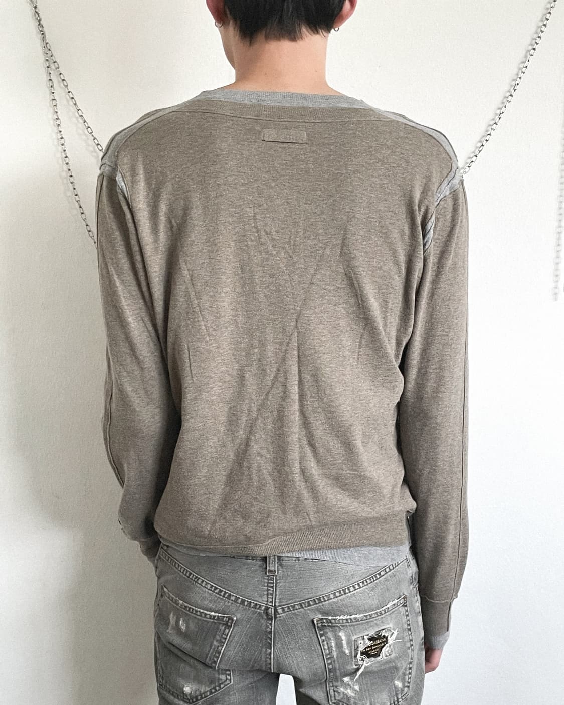 돌체앤가바나 그런지 더블레이어 브이넥 니트 상품이미지5