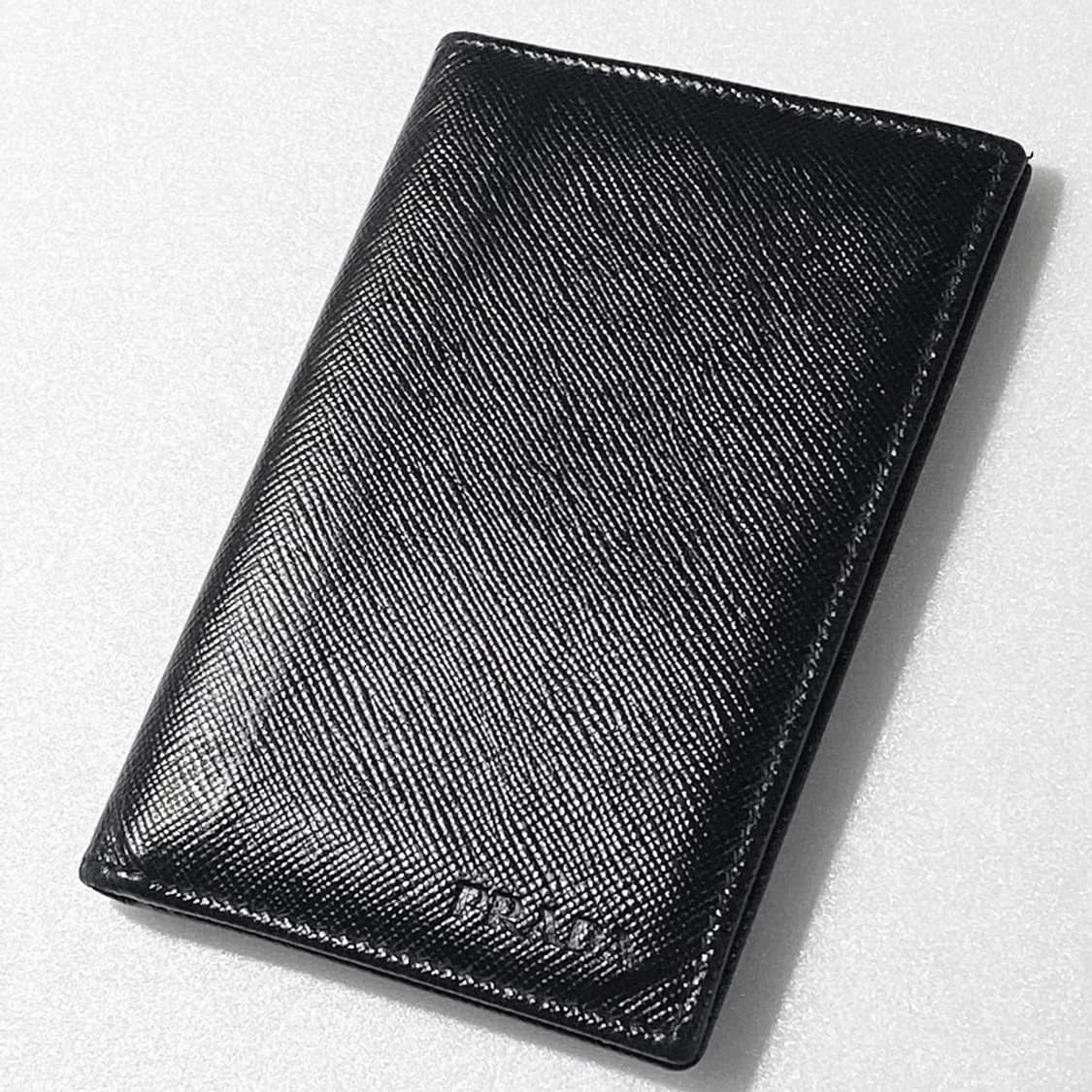 [정품] 프라다 음각로고 사피아노 소가죽 컴팩트 카드지갑 상품이미지2