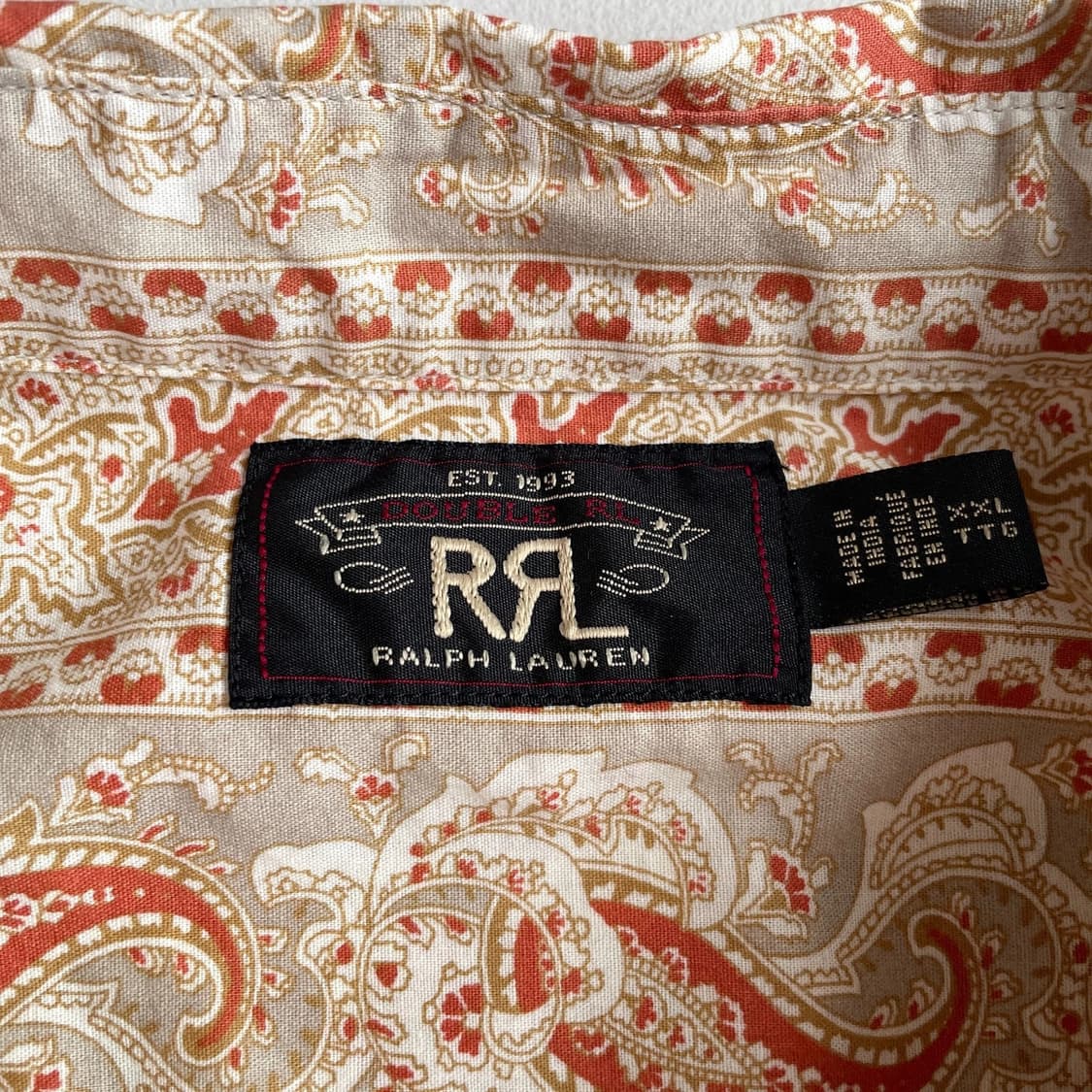 RRL 더블알엘 페이즐리 프린트 워크셔츠 베이지 멀티 상품이미지4