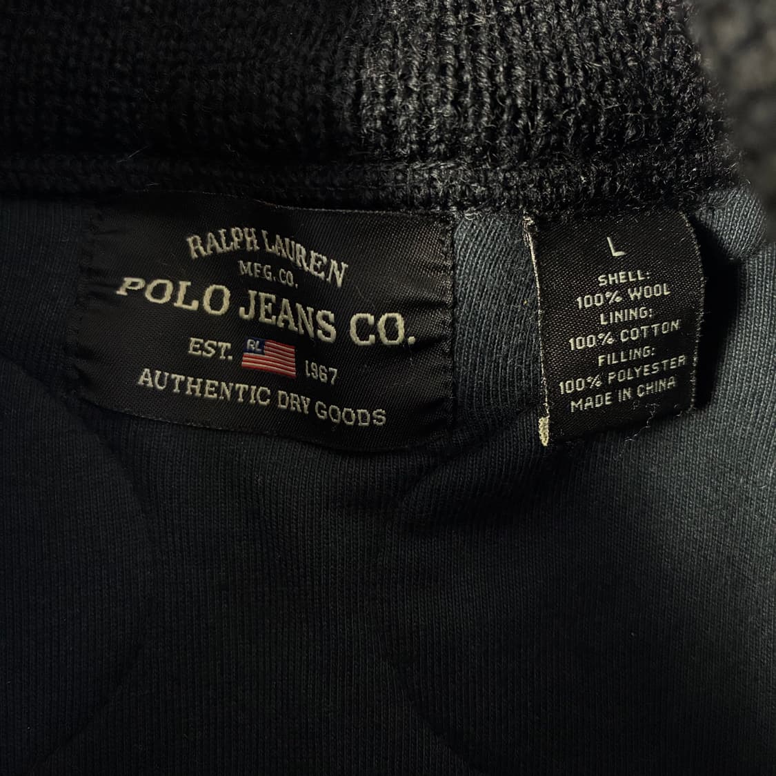 Polo Jeans 폴로 진스 울에스터 다크그레이 퀼티드 자켓 상품이미지4