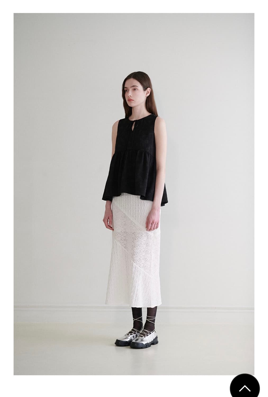 Raive Flower Jacquard Blouse Black 상품이미지3