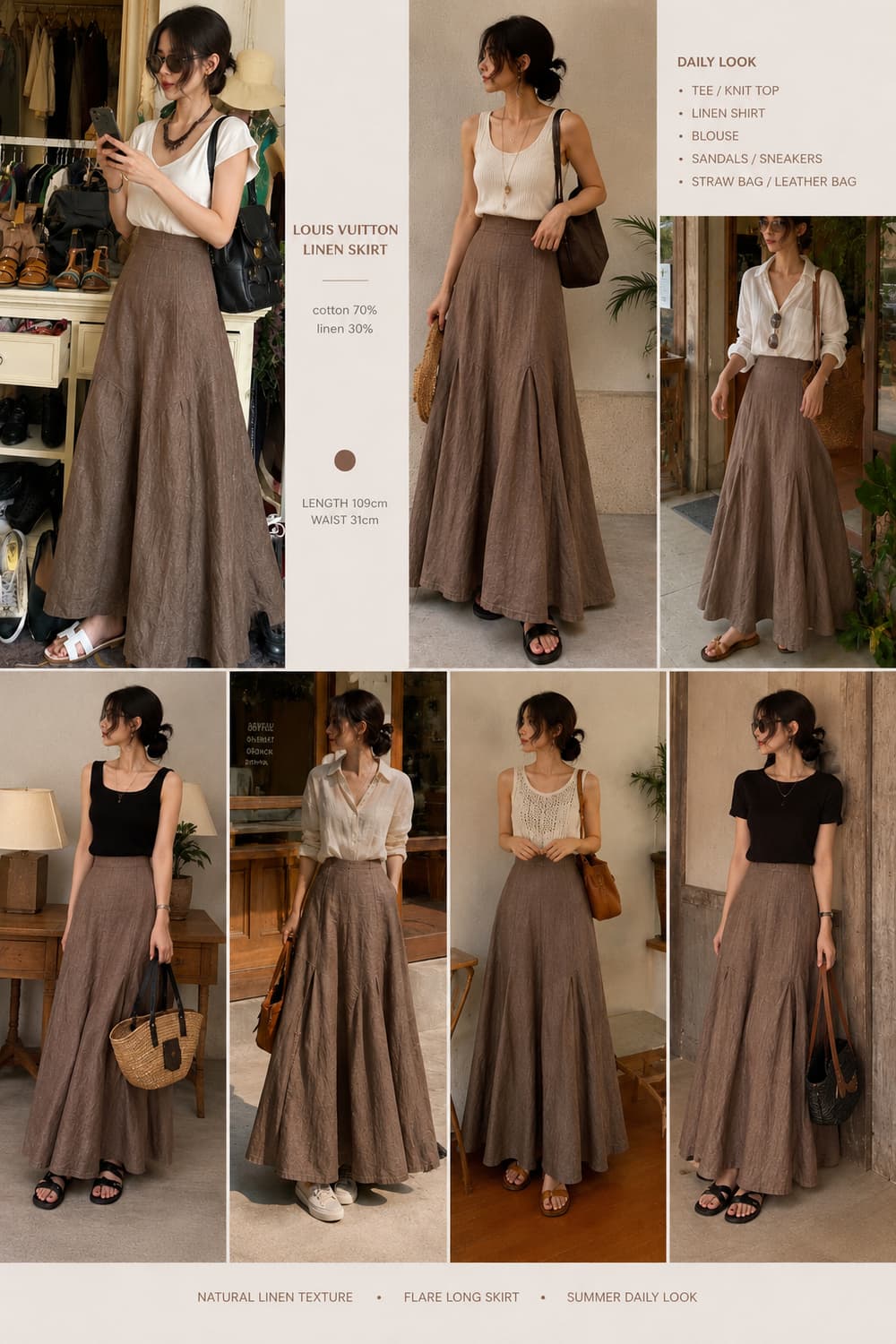 루이비통 하이웨스트 Ramie 롱플리츠 스커트 34size 상품이미지1