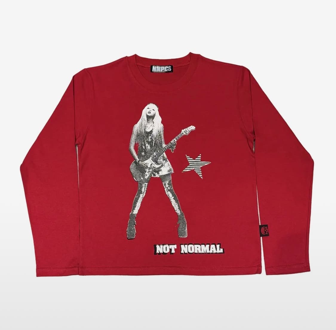 새상품) NNPCS 낫 노멀 롱슬리브 기타 프린팅 긴팔 티셔츠 레드 상품이미지1