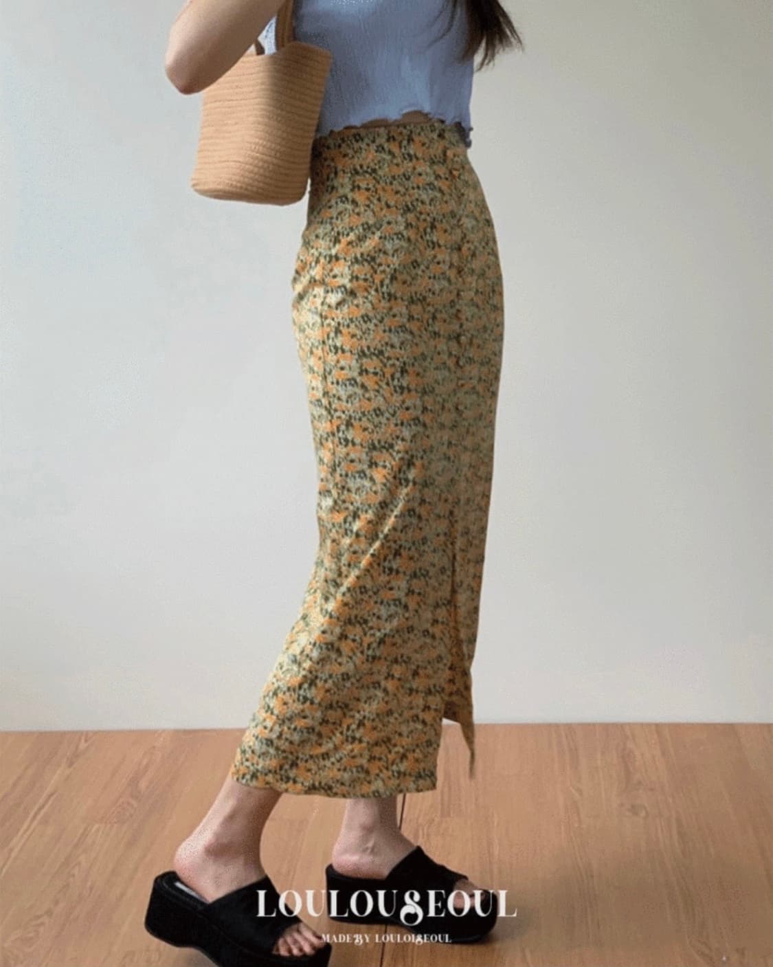 [새상품] 루루서울 에프리콧 버튼 스커트 오렌지 상품이미지2