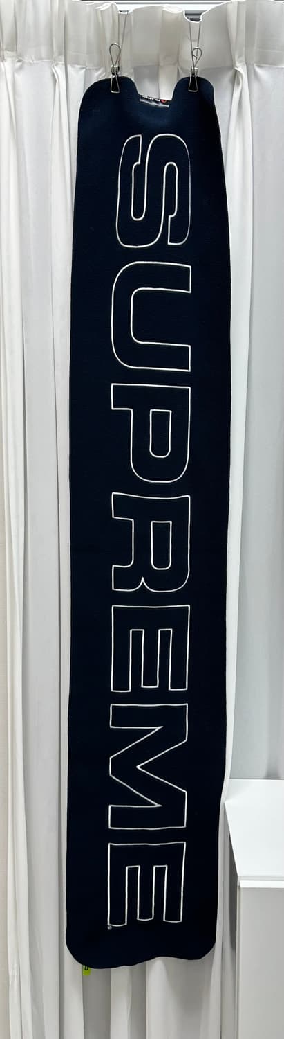 Supreme 폴라텍 빅로고 네이비 머플러 스카프 상품이미지3