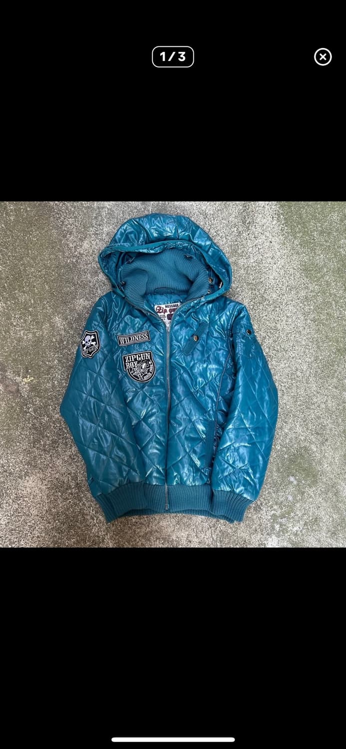 일본빈티지 키치펑크 해골패치 패딩 경량패딩 상품이미지1