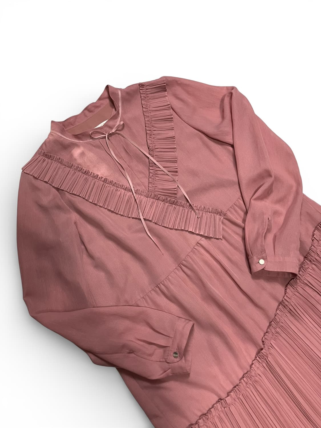 SJ SJ 쉬폰 플리츠 롱 원피스 S 상품이미지2