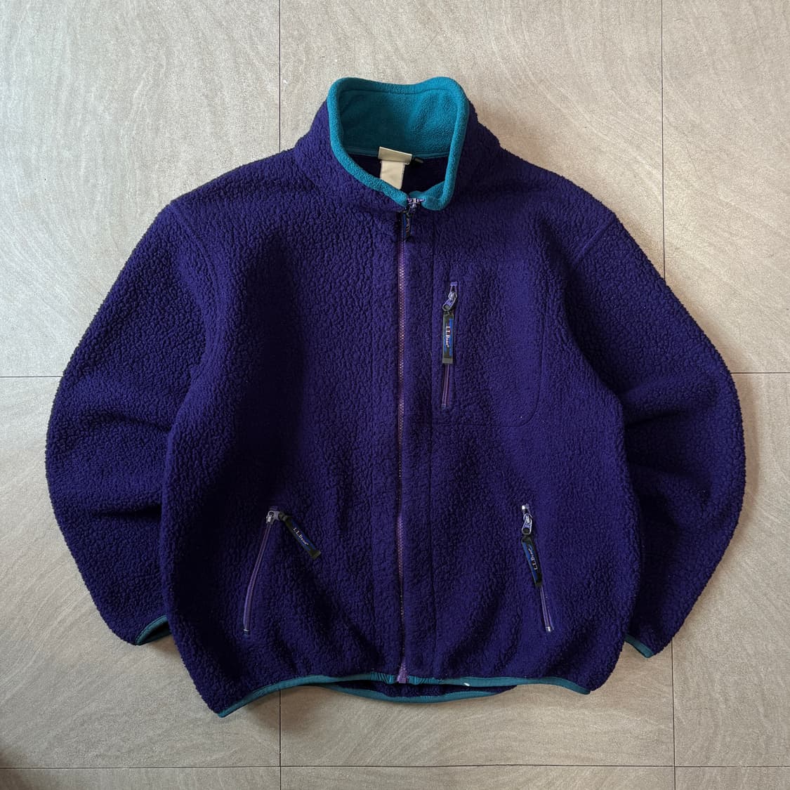 90s L.L.bean 90년대 생산 엘엘빈 퍼플 딥 파일 플리스 신칠라 상품이미지1