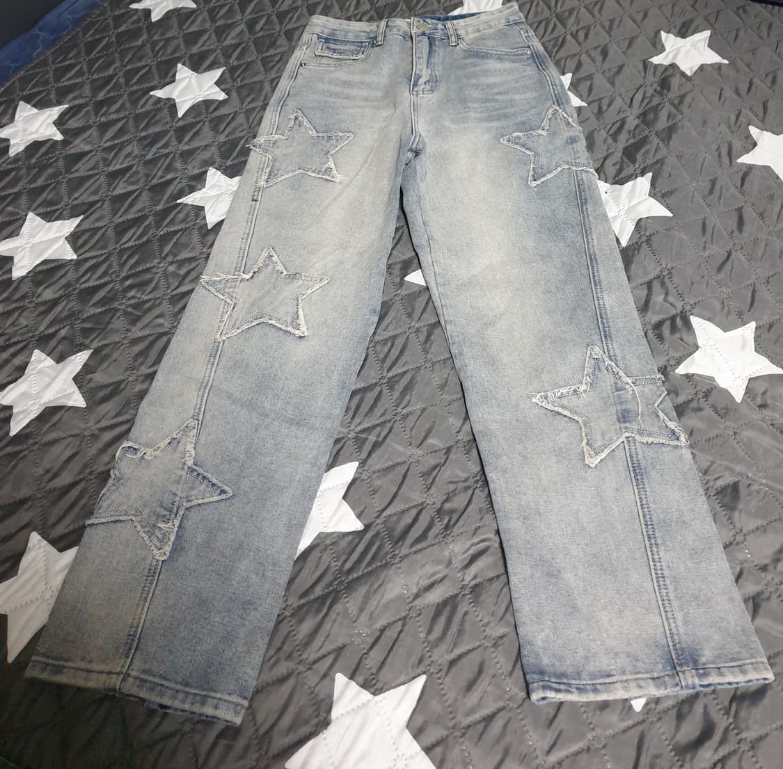 STAND_J 빈티지 커브드 밑단절개 데님팬츠 (M) 상품이미지1