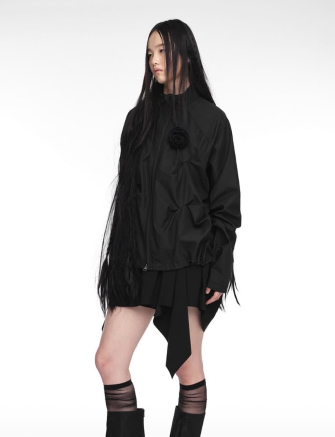 나체 PINTUCK WIND BREAKER BLACK 상품이미지1