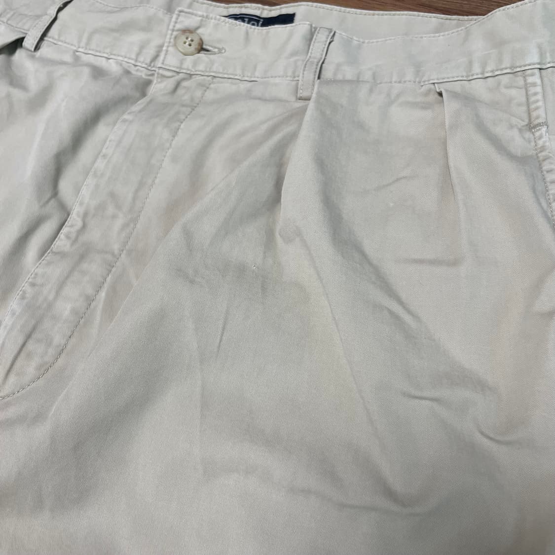 90s 미제 폴로 랄프로렌 투턱 아이보리 베이지 치노 팬츠 32 상품이미지6