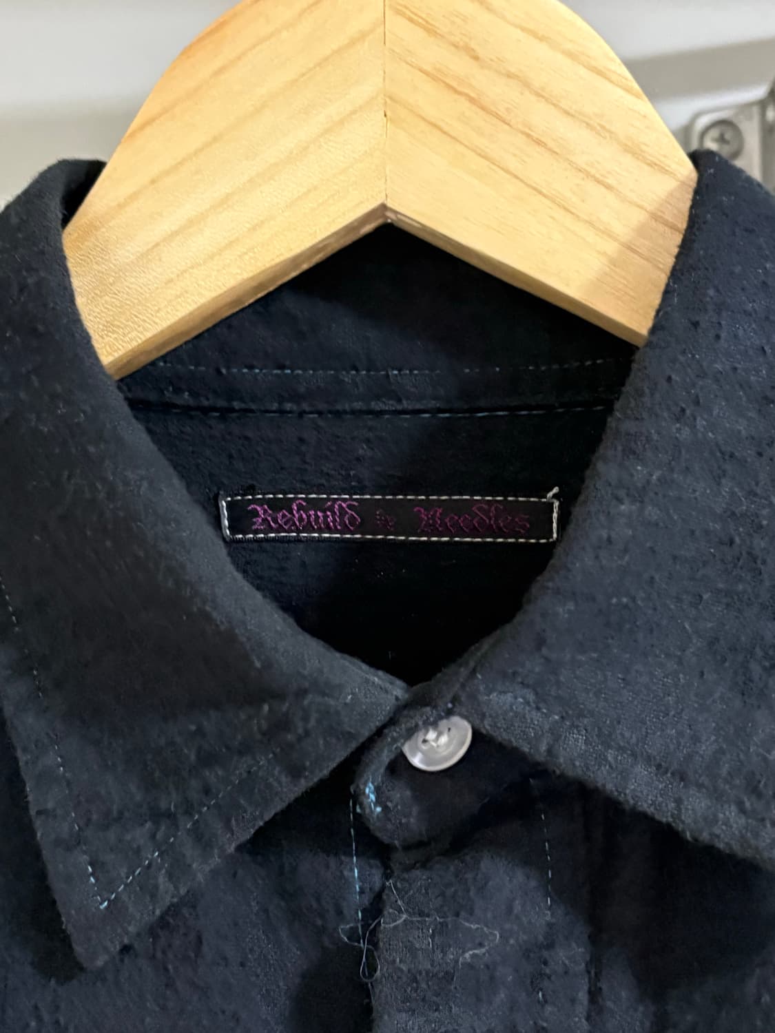 Rebuild by Needles 7cut Zip 와이드 셔츠 블랙 상품이미지6