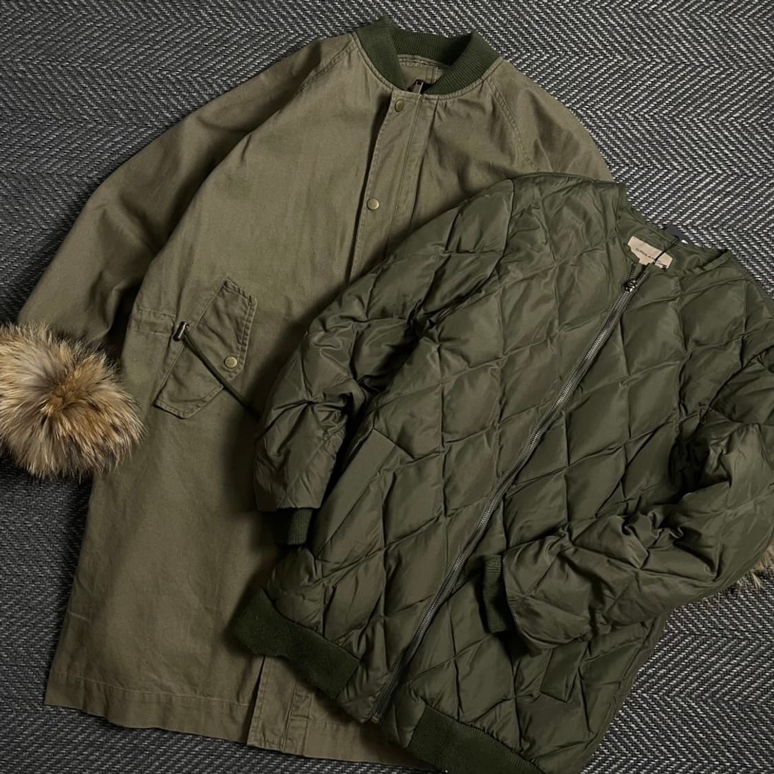 Parsons 내피 투인원 퍼 트리밍 사파리 야상 자켓 o 5225 상품이미지1