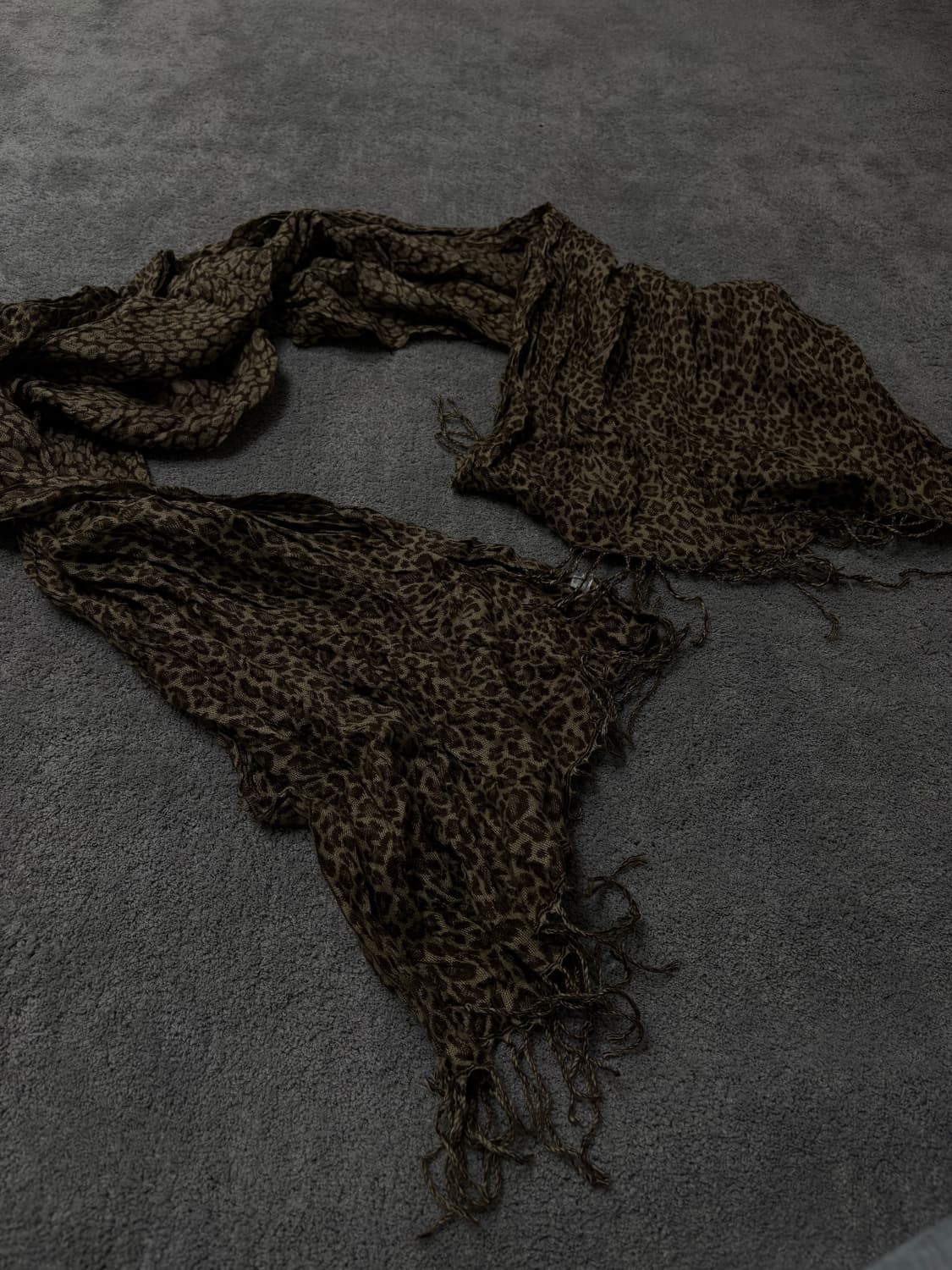 Vintage v-kei punk mood leopard scarf 상품이미지2