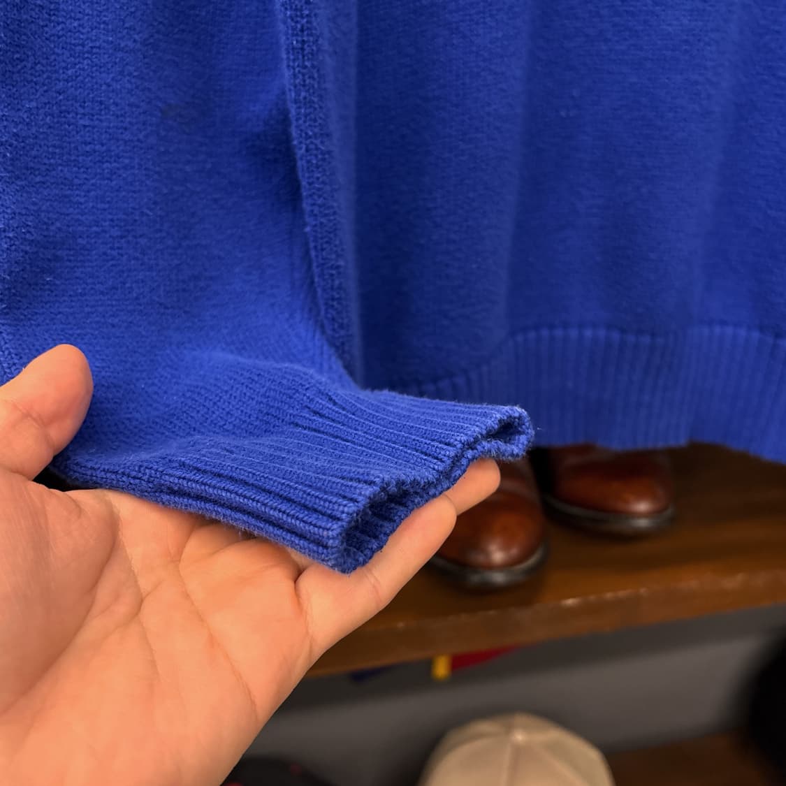 90s 폴로 랄프로렌 청키립 하프집업 니트 스웨터 코발트블루 N989 상품이미지5