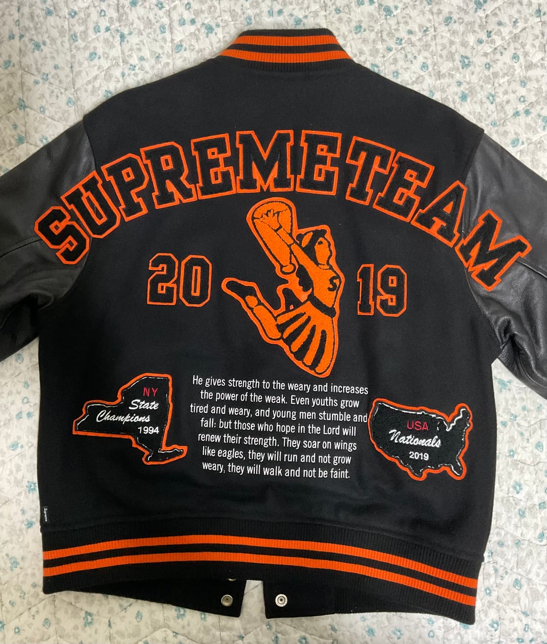 슈프림 슈프림팀 바시티 자켓 블랙 M 상품이미지5