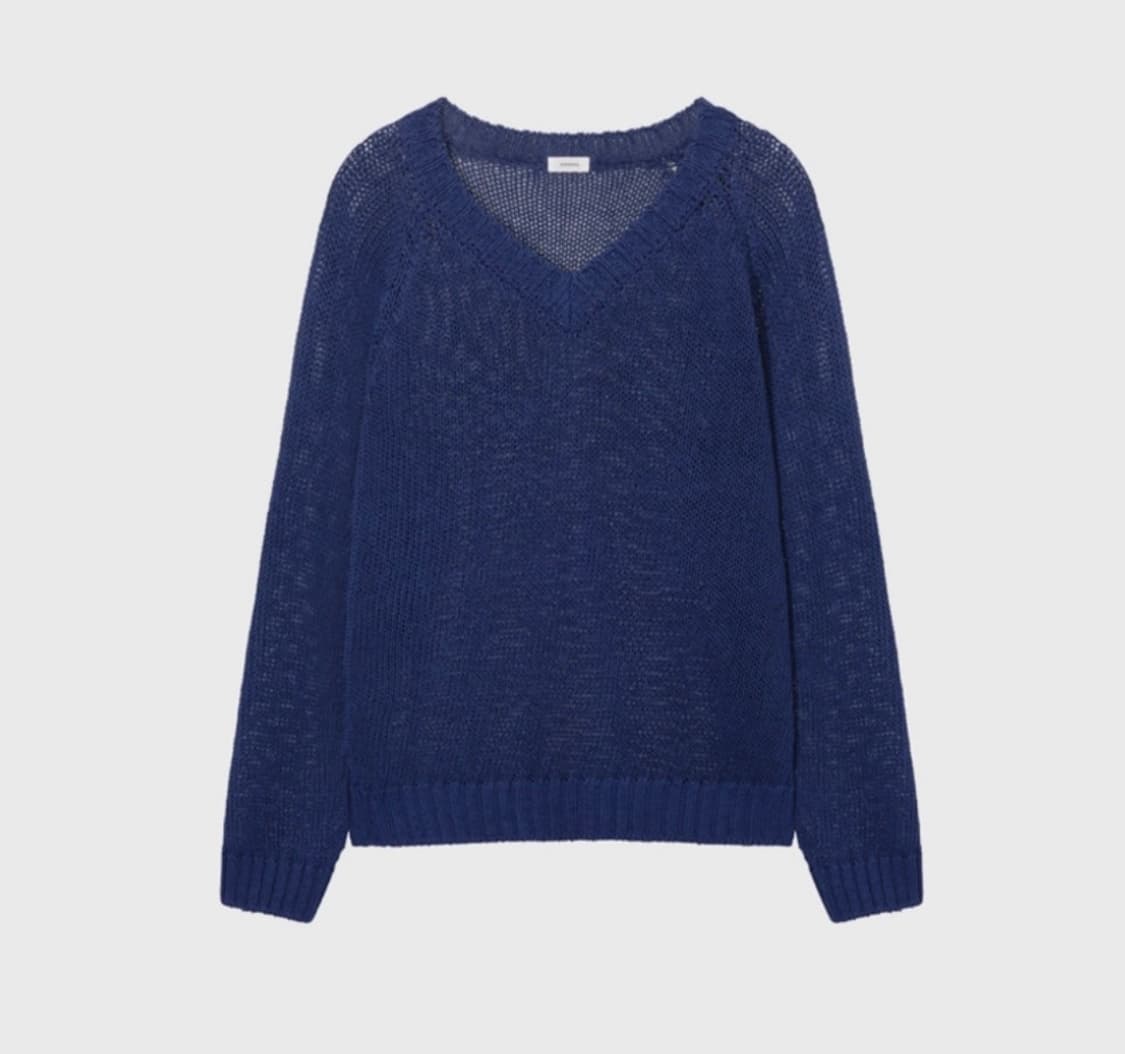 모노하  Paper V-Neck Knit (Blue) 상품이미지1