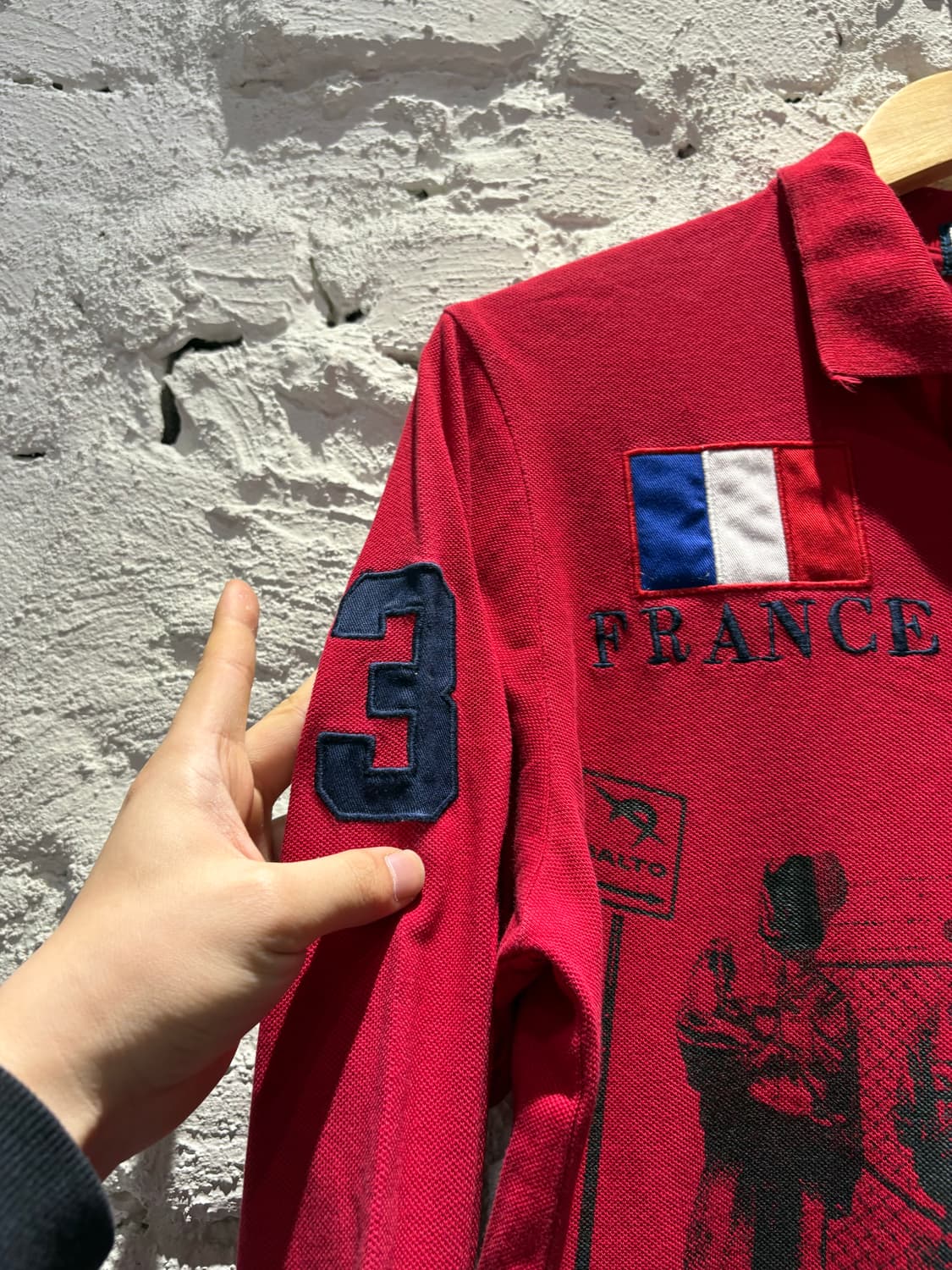 폴로 빅포니 프랑스 치프키프 커스텀 카라 슬리브 럭비티 상품이미지7