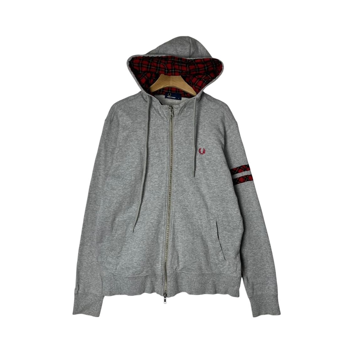 [Fred Perry] 프레드페리 체크 라인 후드집업 상품이미지1